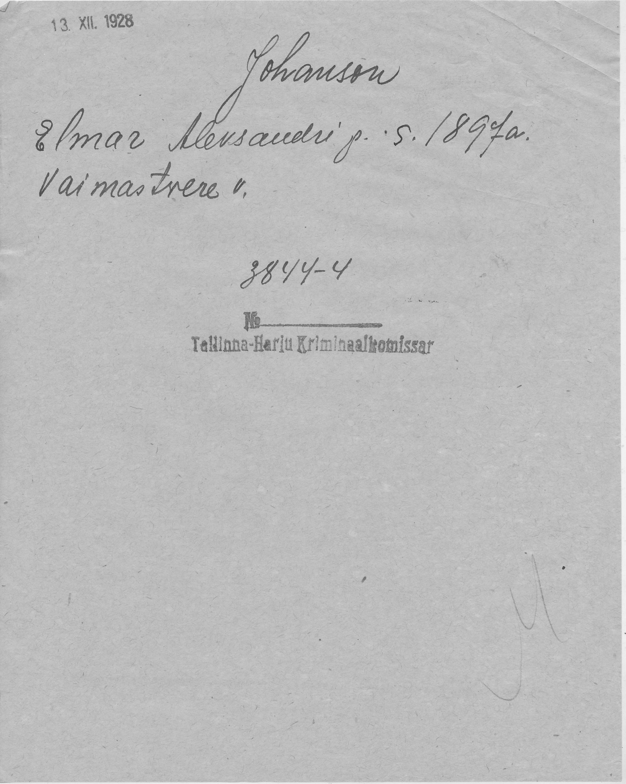 Johanson, Elmar, Aleksander