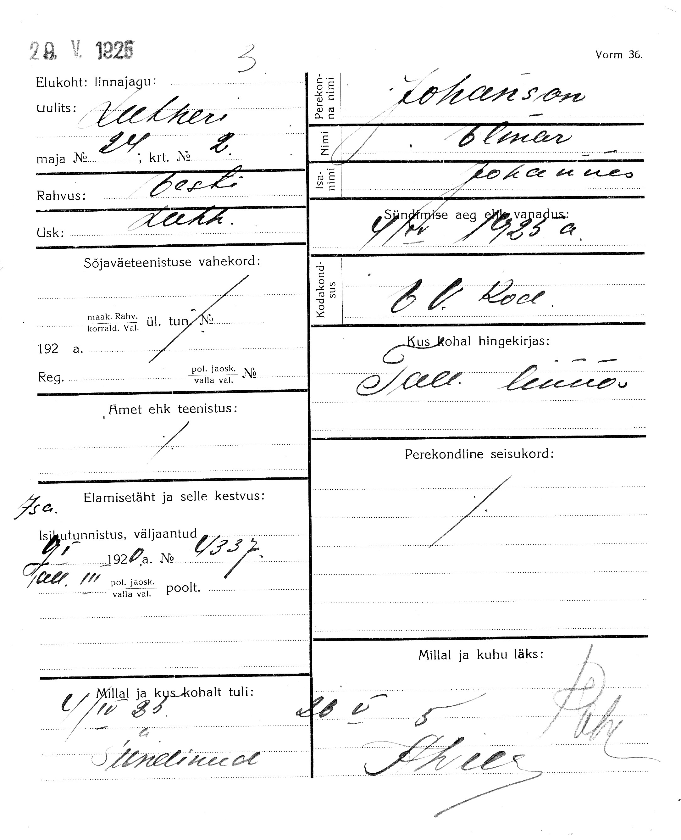 Johanson, Elmar, Johannes