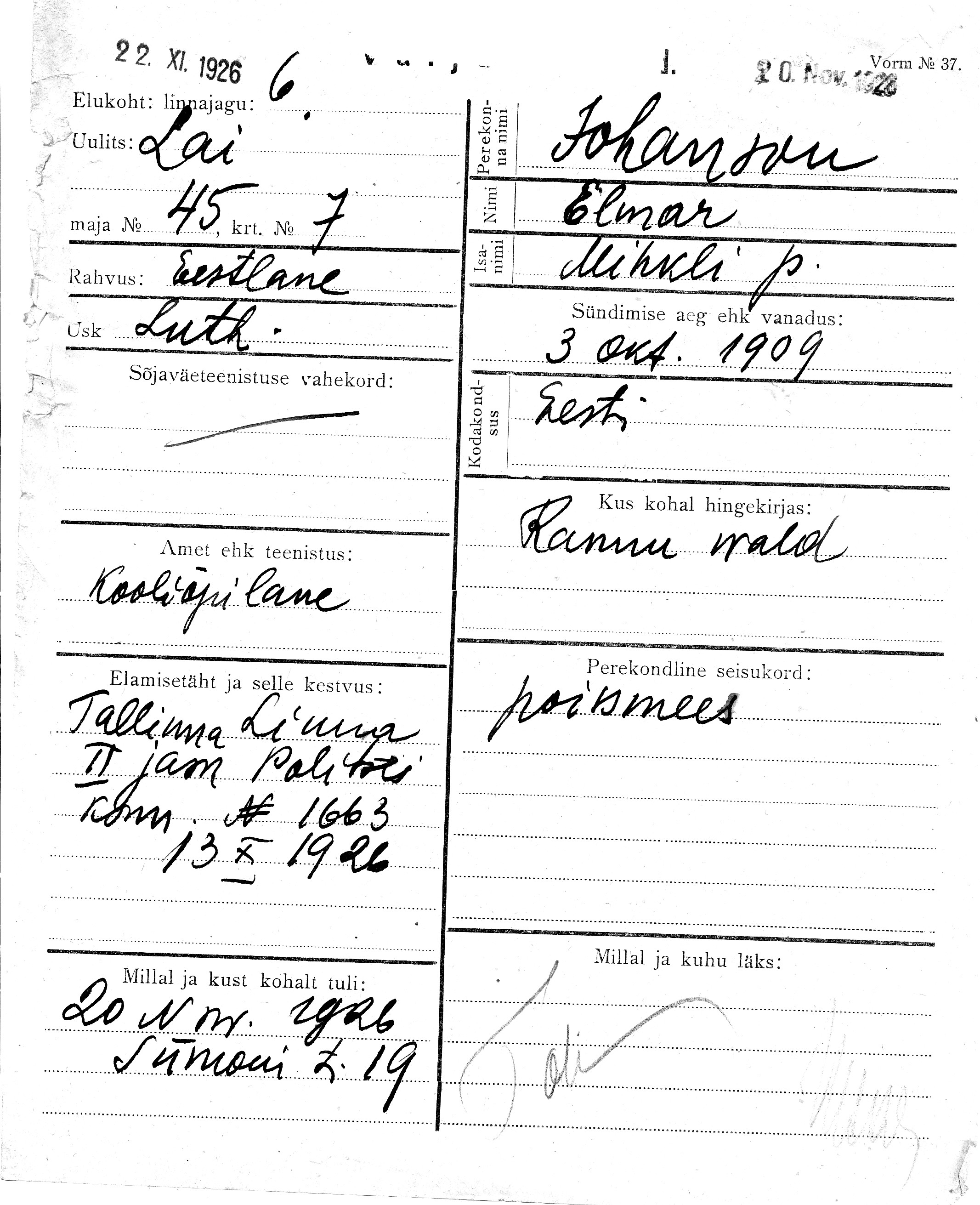 Johanson, Elmar, Mihkel