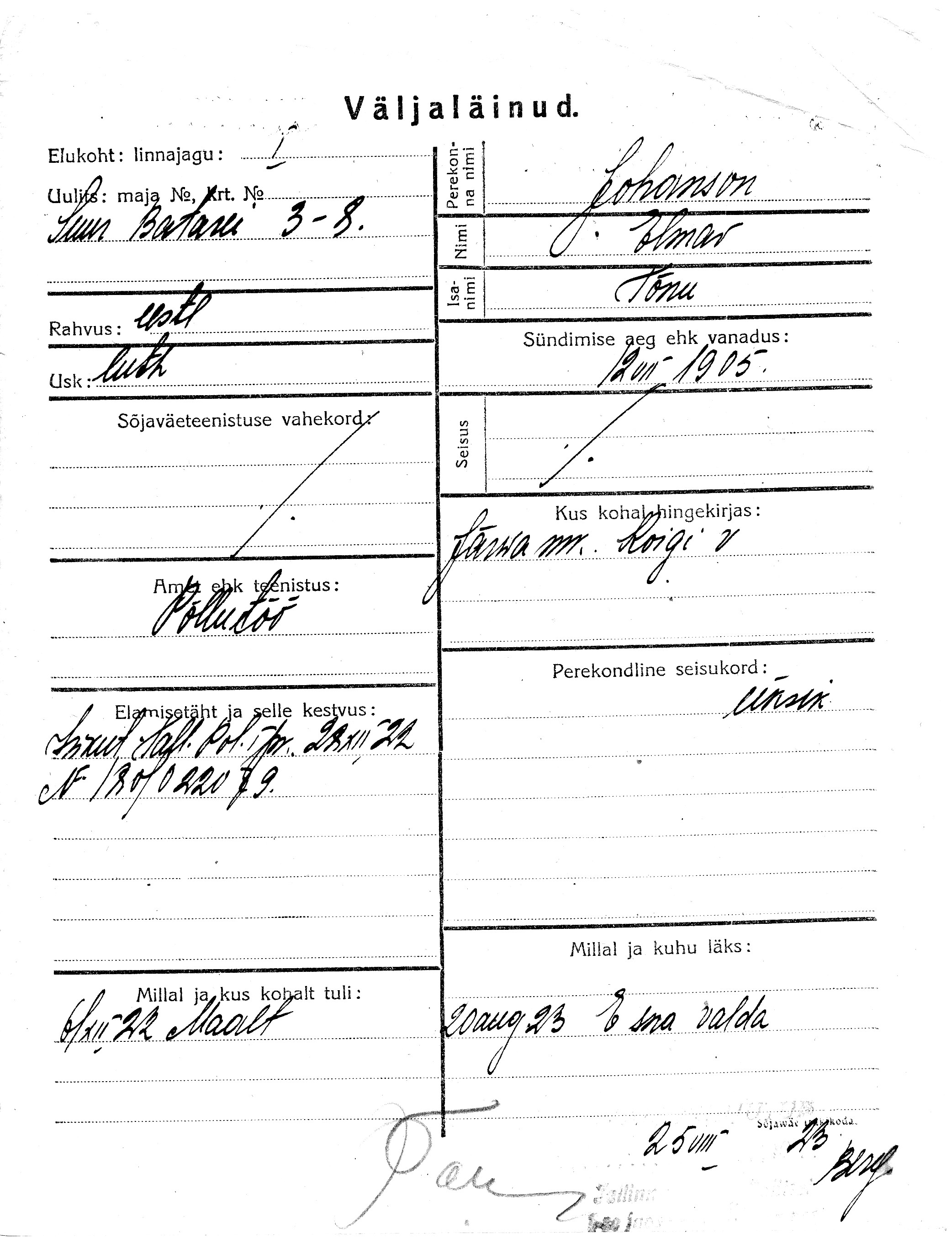 Johanson, Elmar, Tõnu