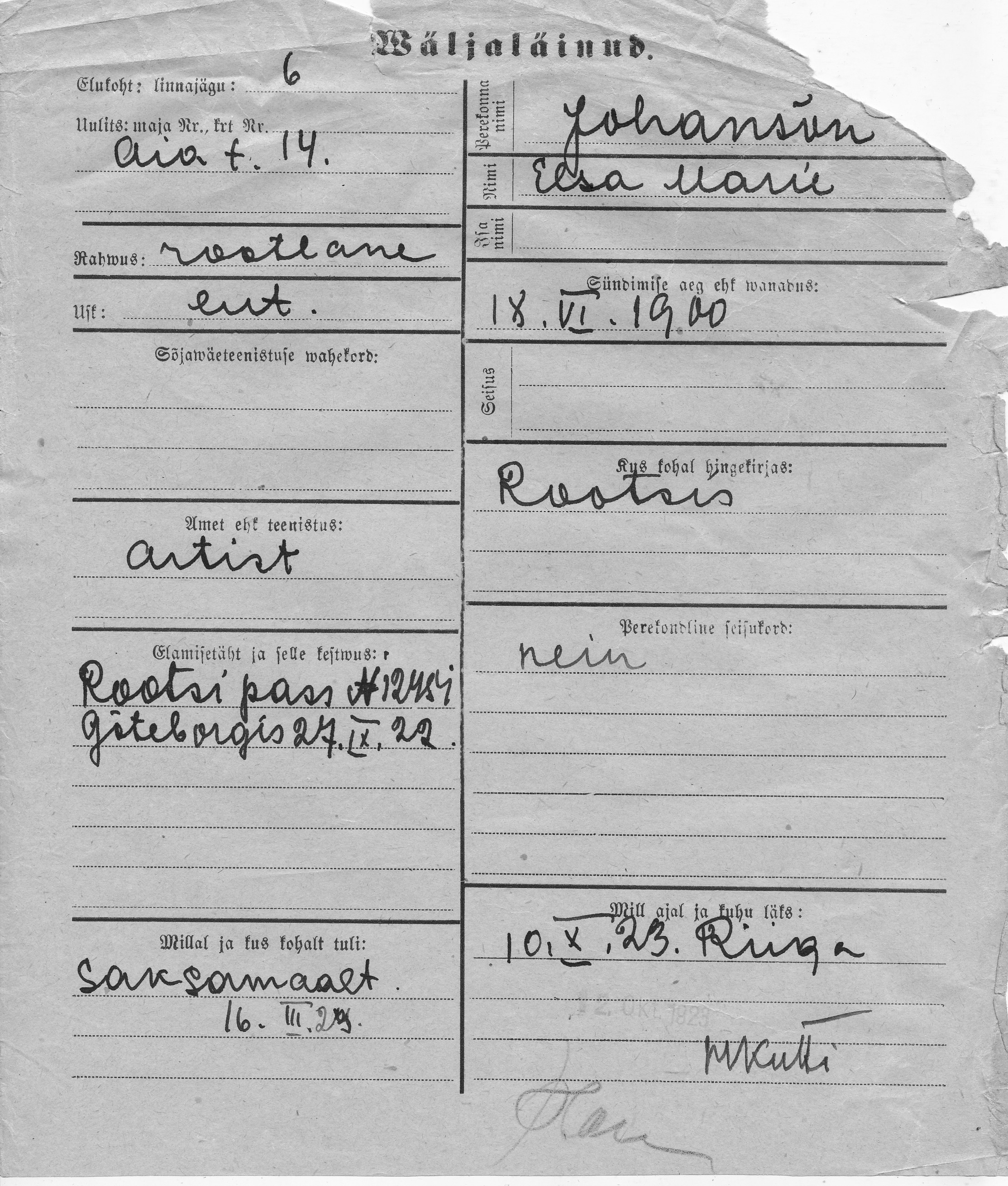 Johanson, Elsa Marie