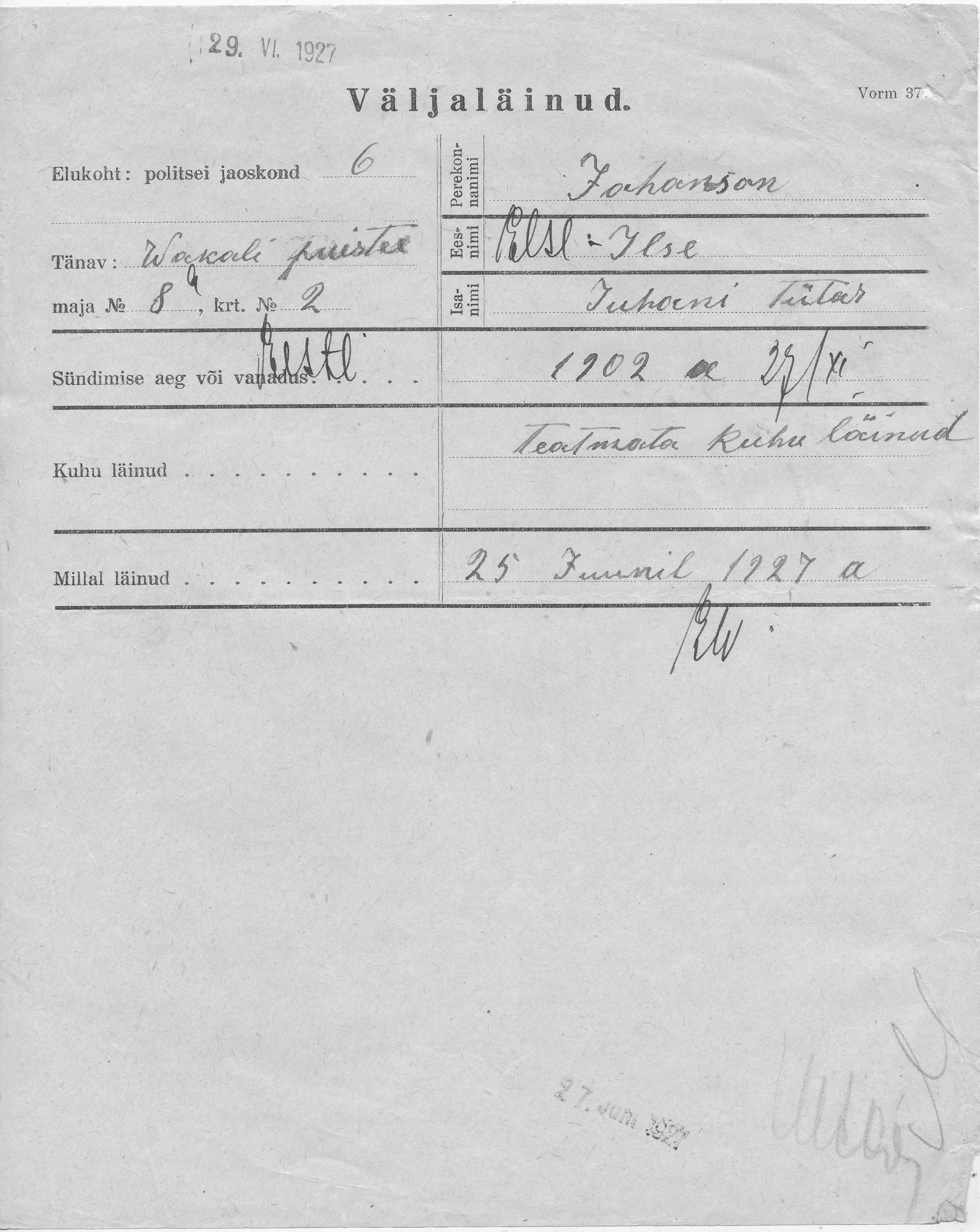 Johanson, Else-Ilse, Juhan