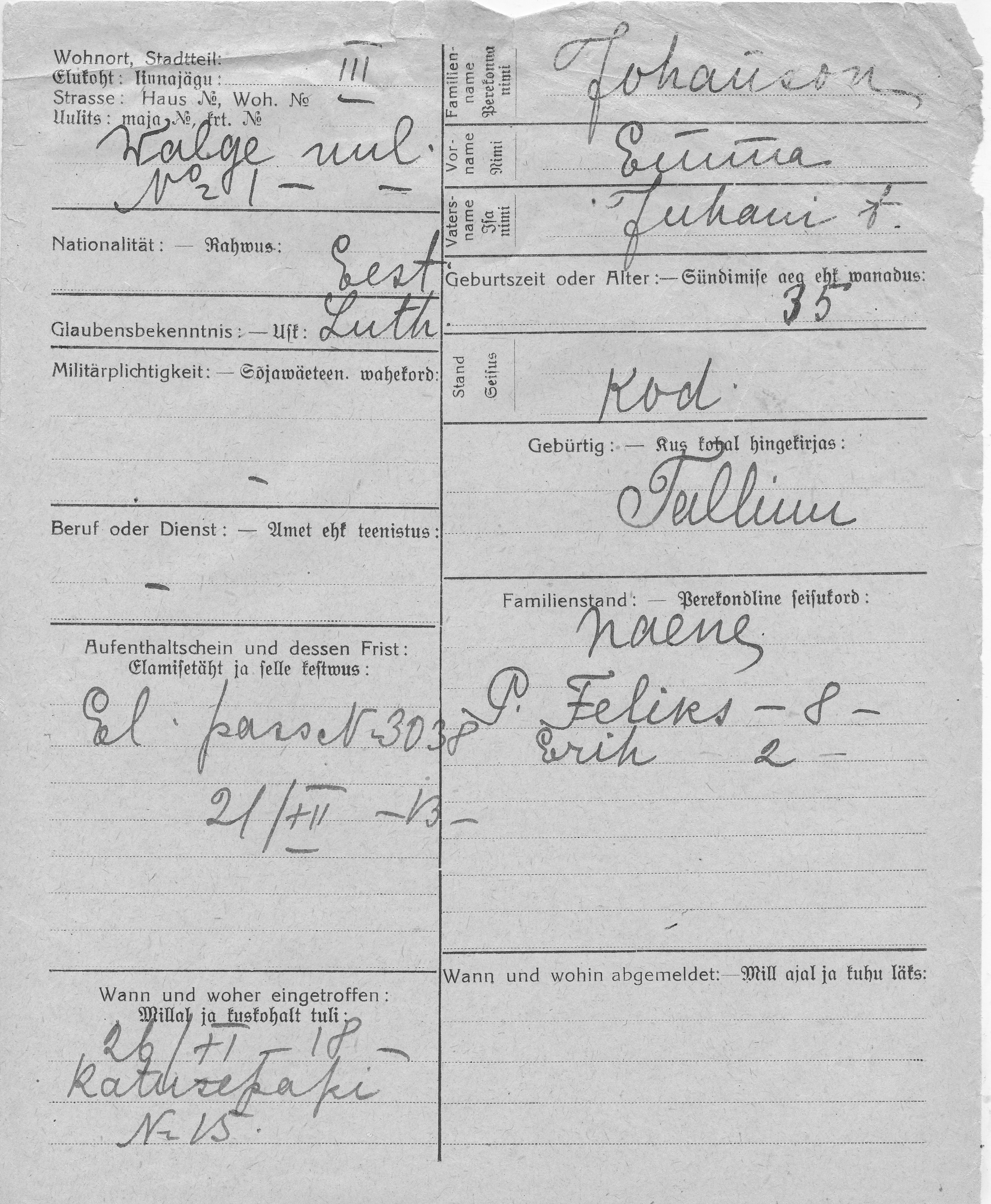 Johanson, Emma, Juhan