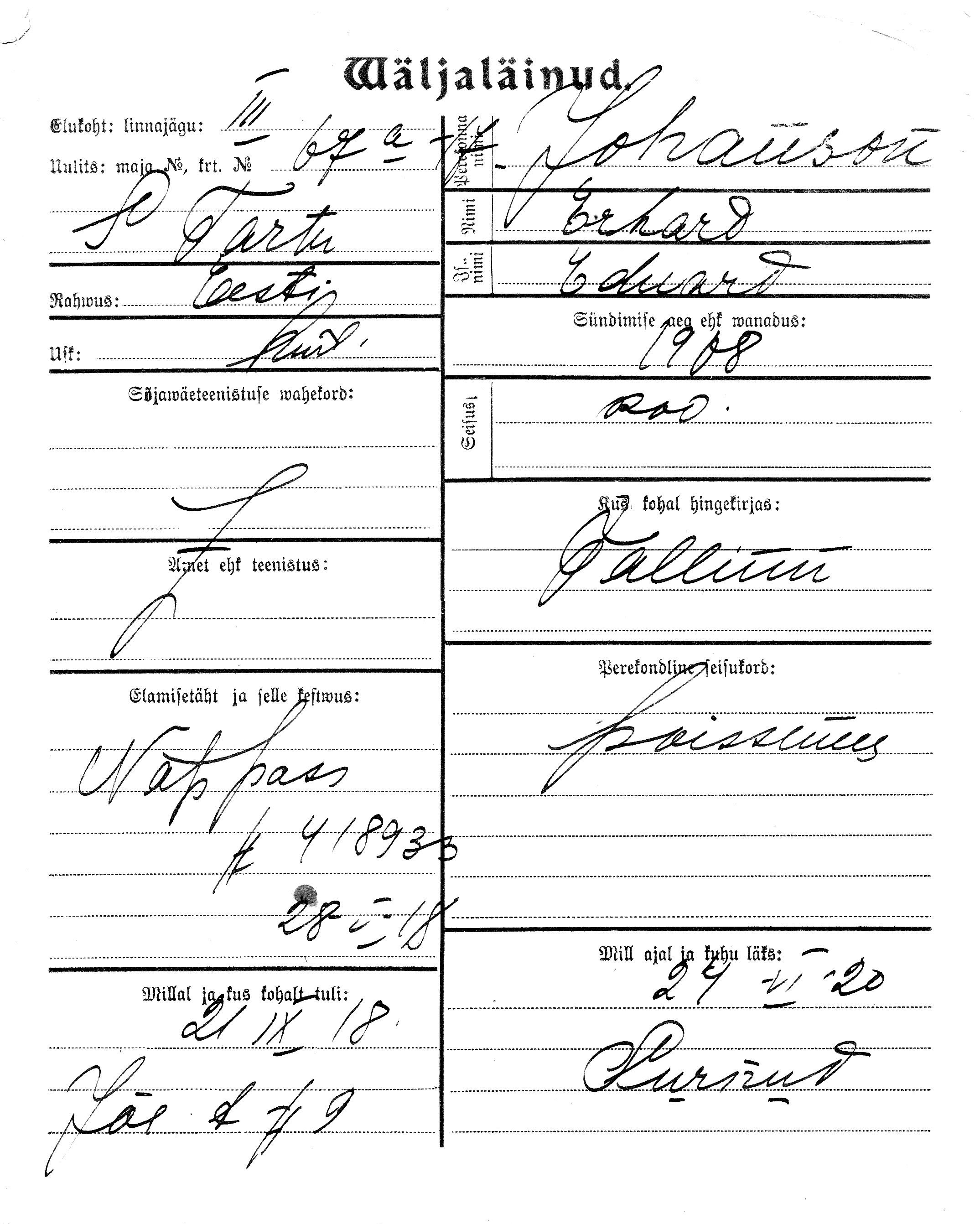 Johanson, Erhard, Eduard