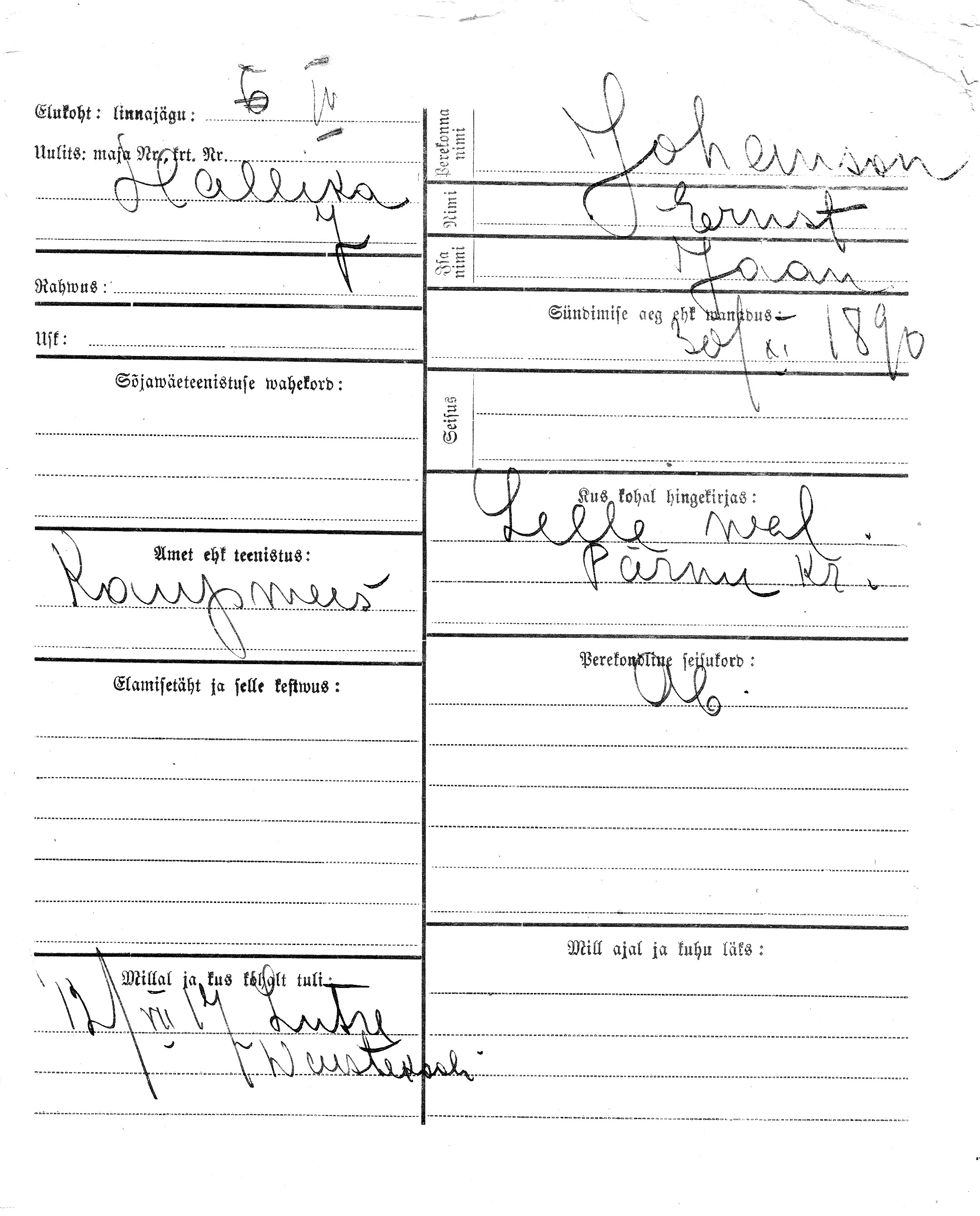 Johanson, Ernst, Jaan