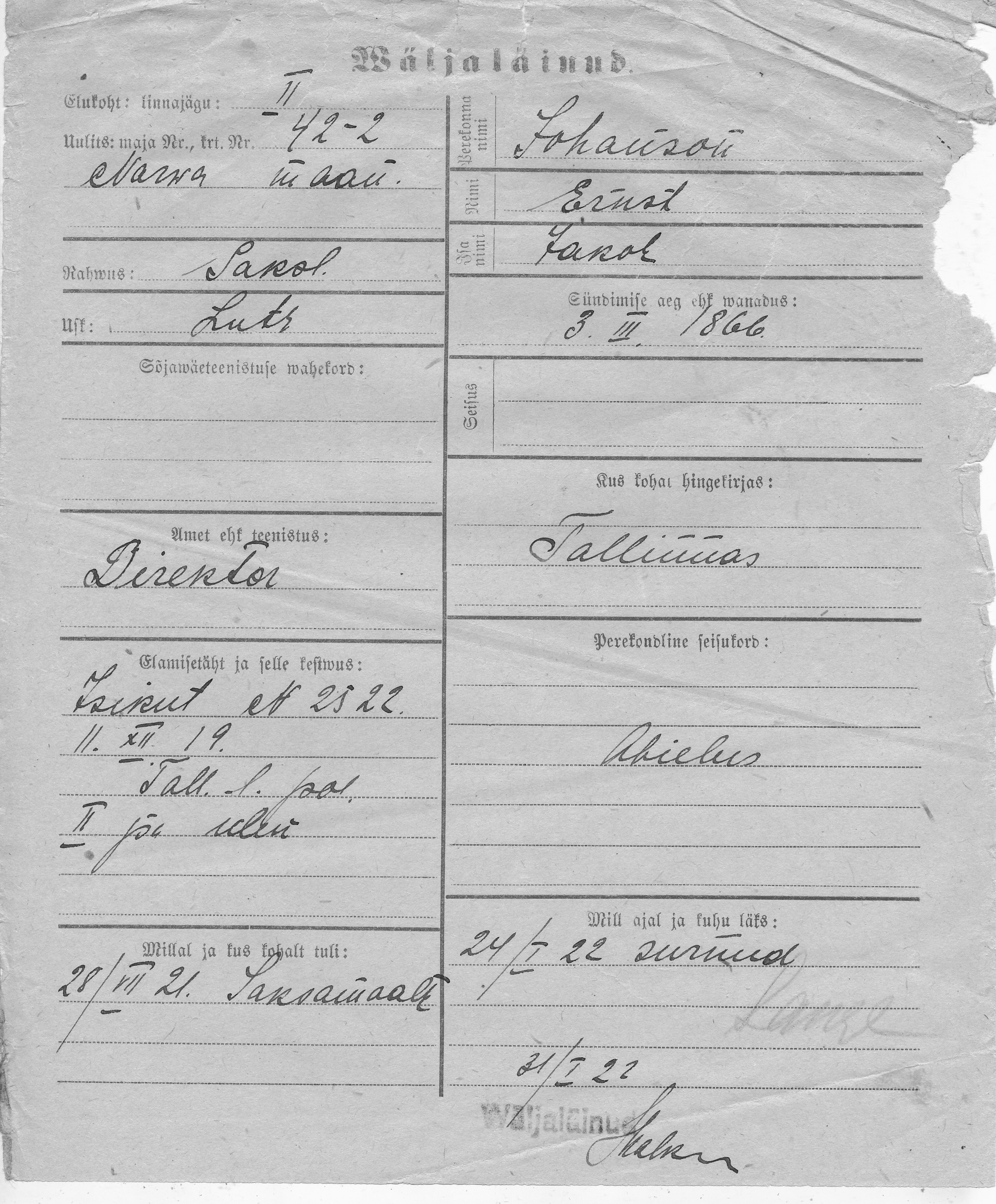 Johanson, Ernst, Jakob