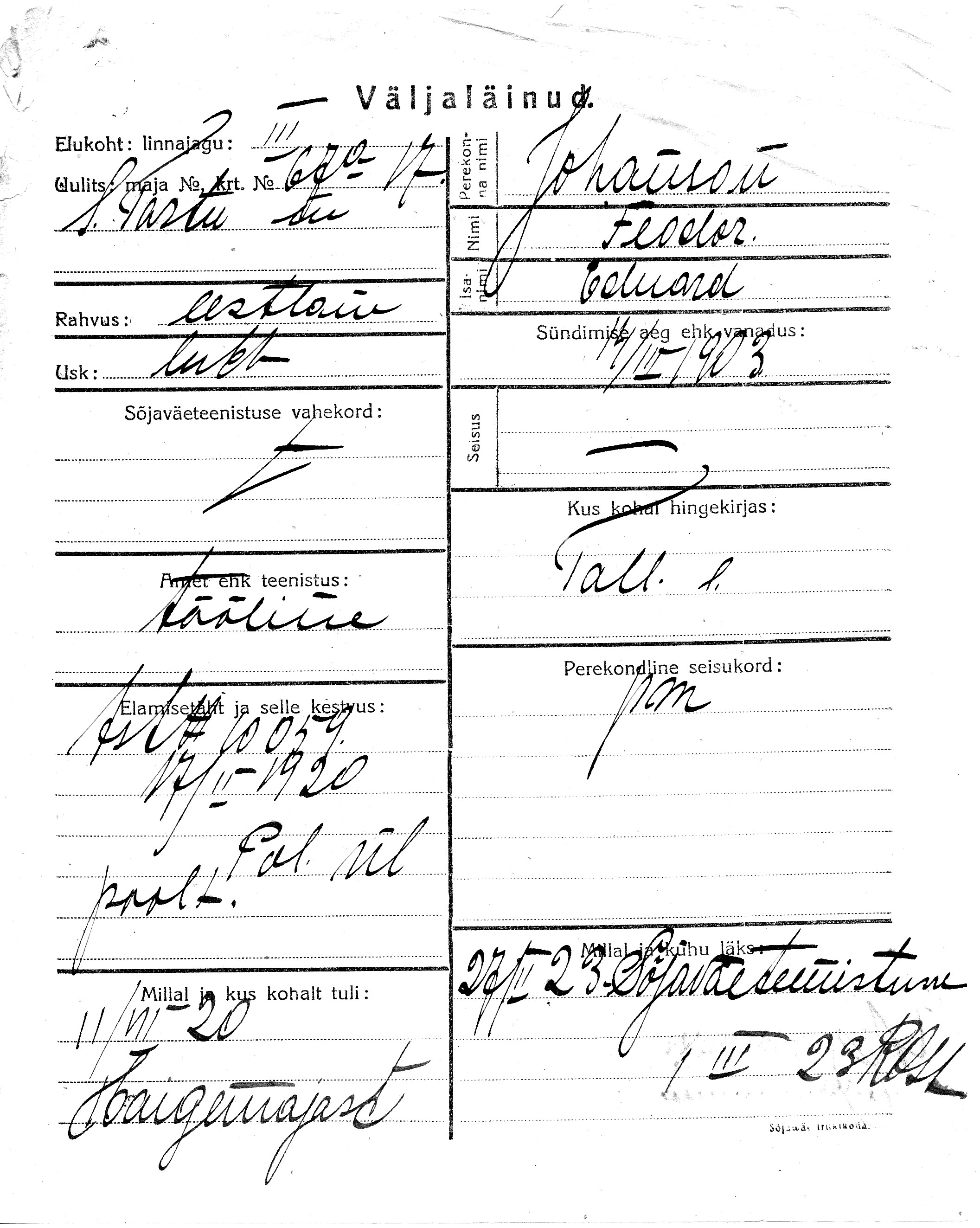 Johanson, Feodor, Eduard