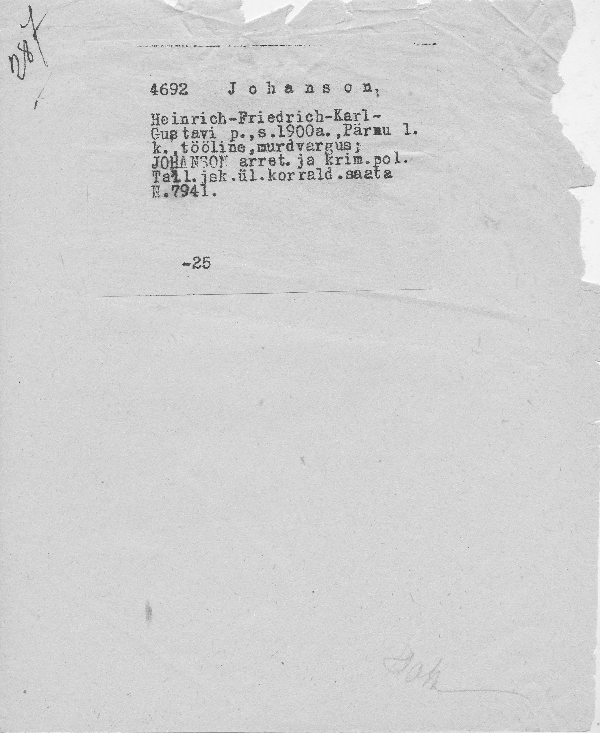 Johanson, Heinrich-Friedrich-Karl, Gustav