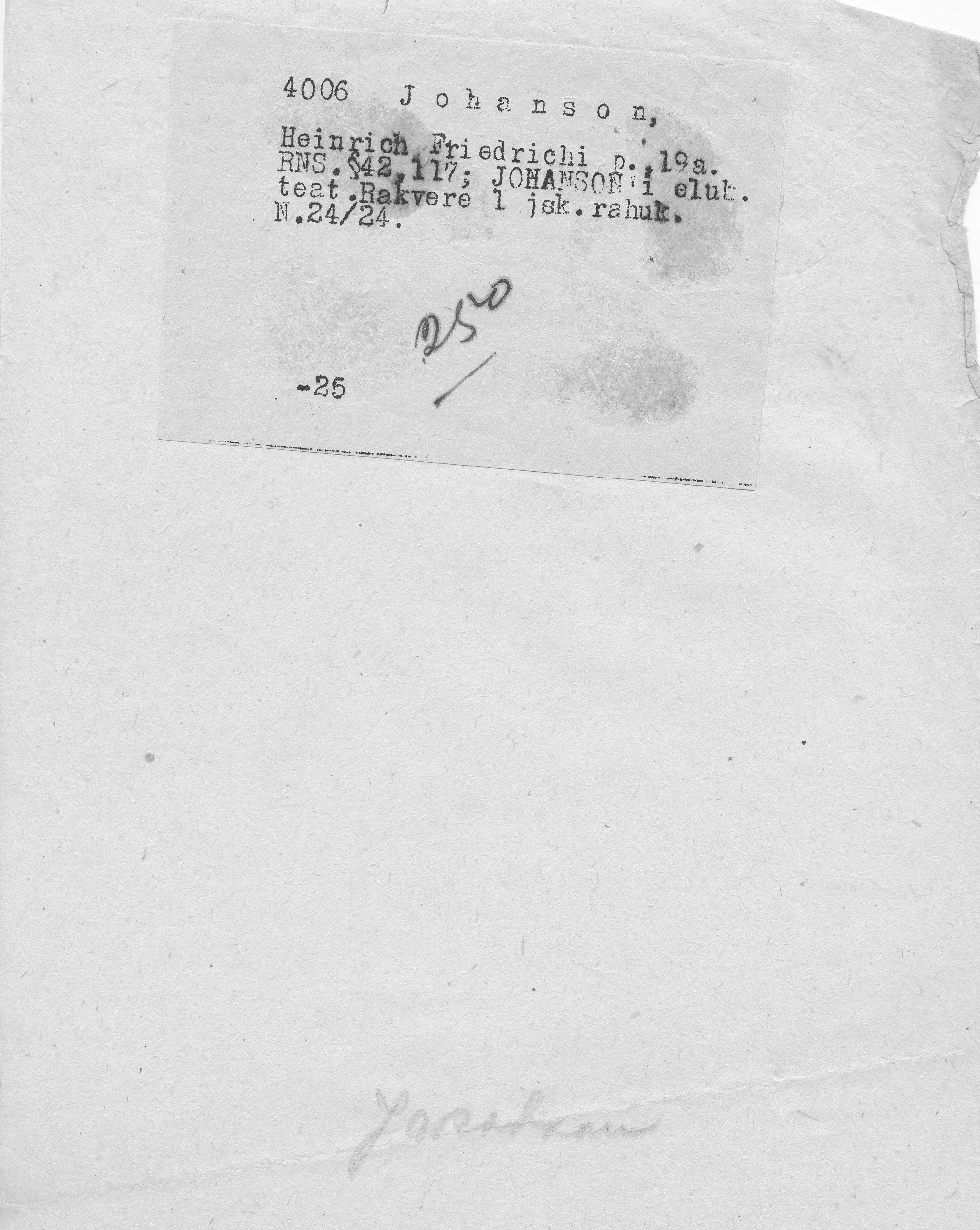 Johanson, Heinrich, Friedrich