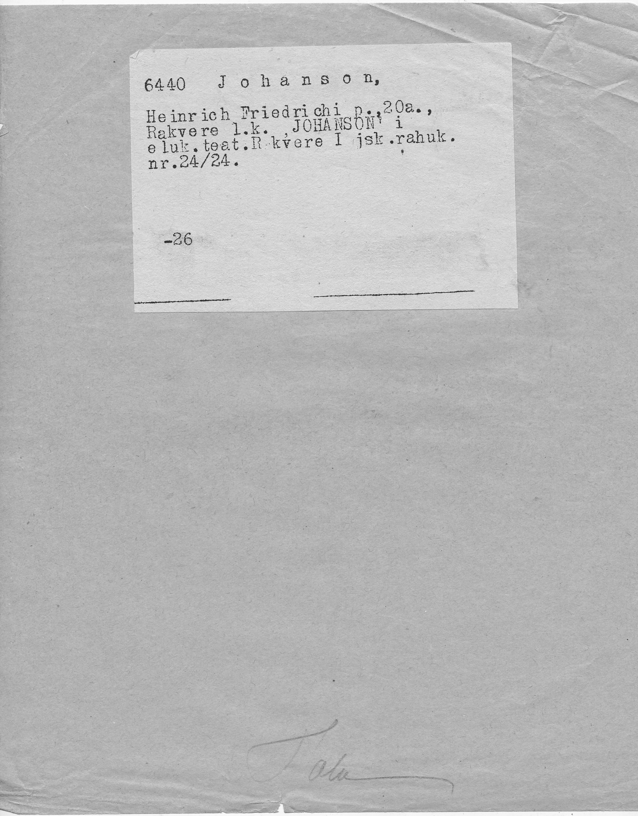 Johanson, Heinrich, Friedrich