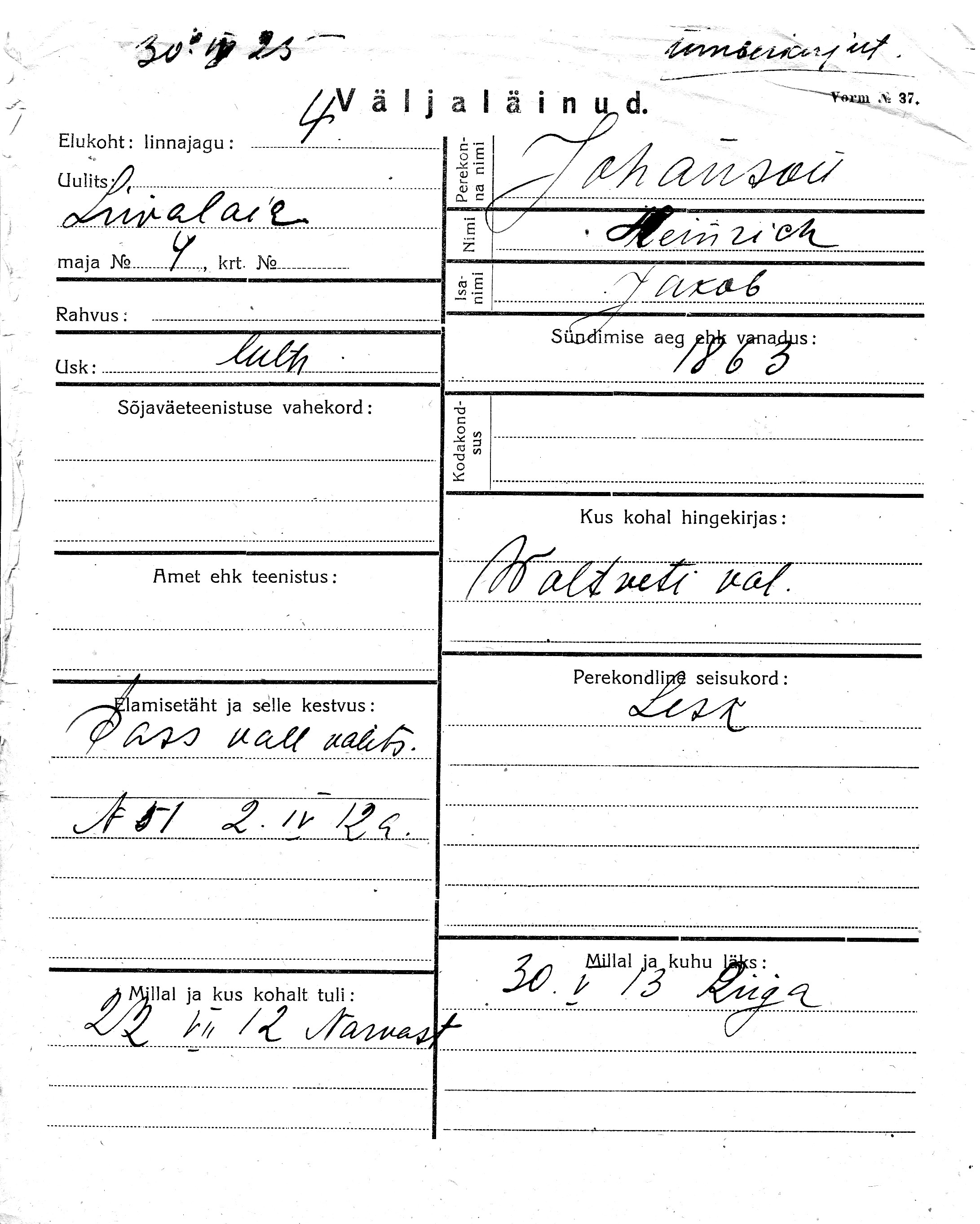 Johanson, Heinrich, Jakob