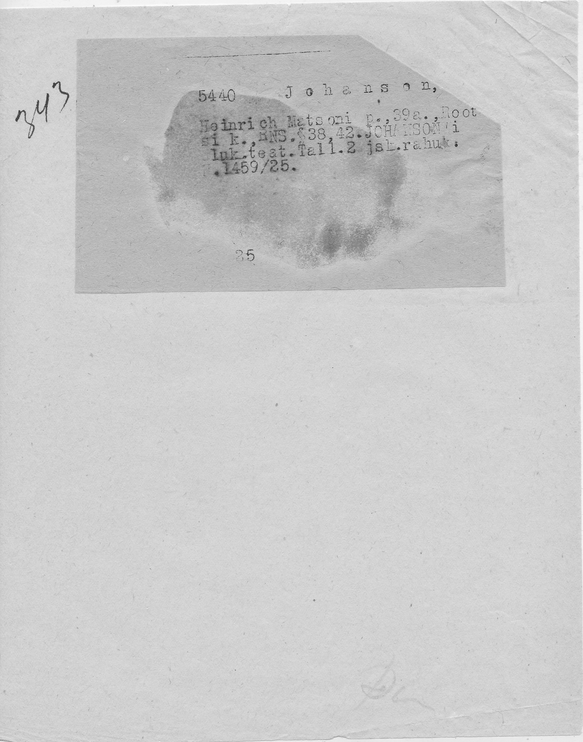 Johanson, Heinrich, Matson