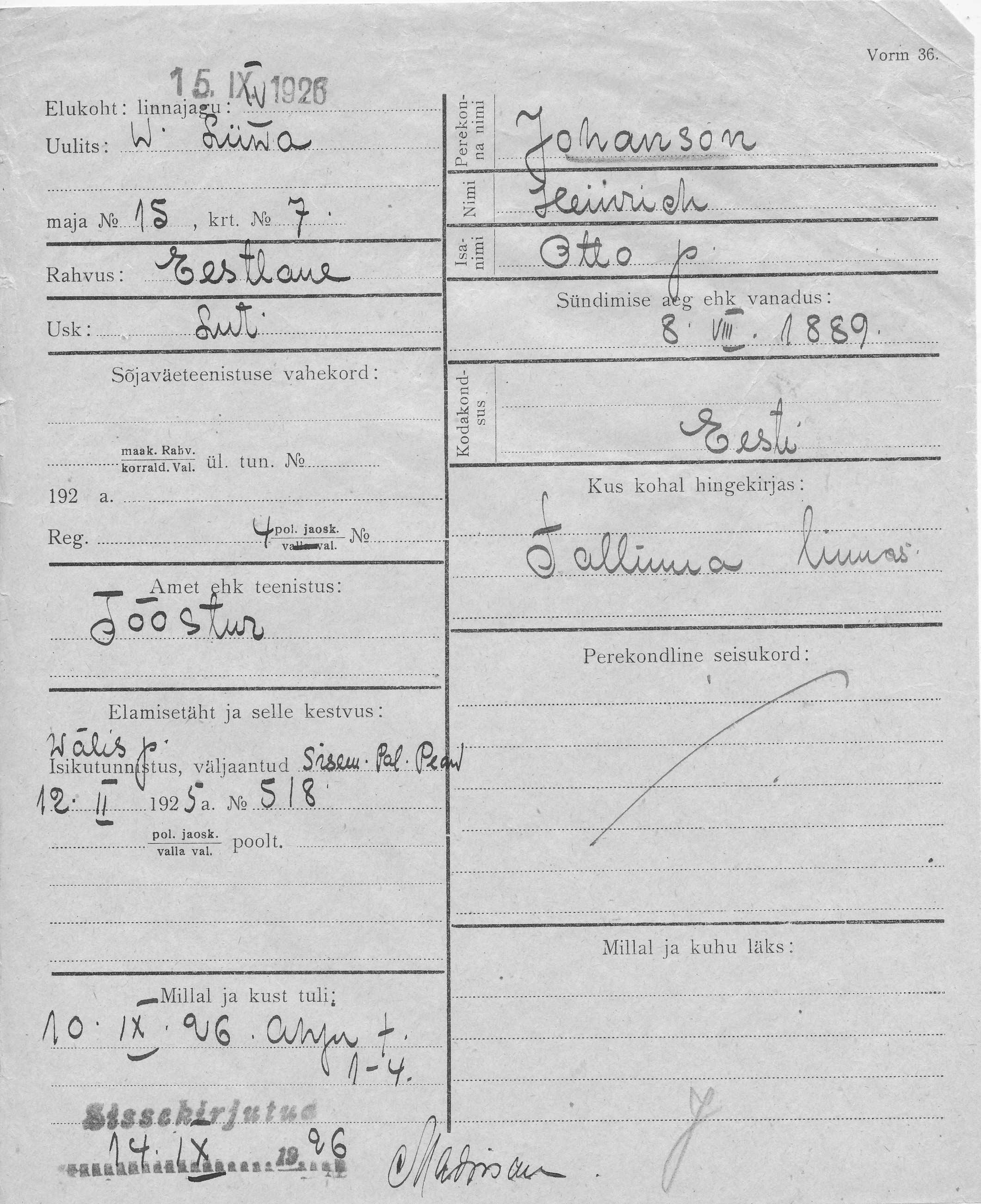 Johanson, Heinrich, Otto