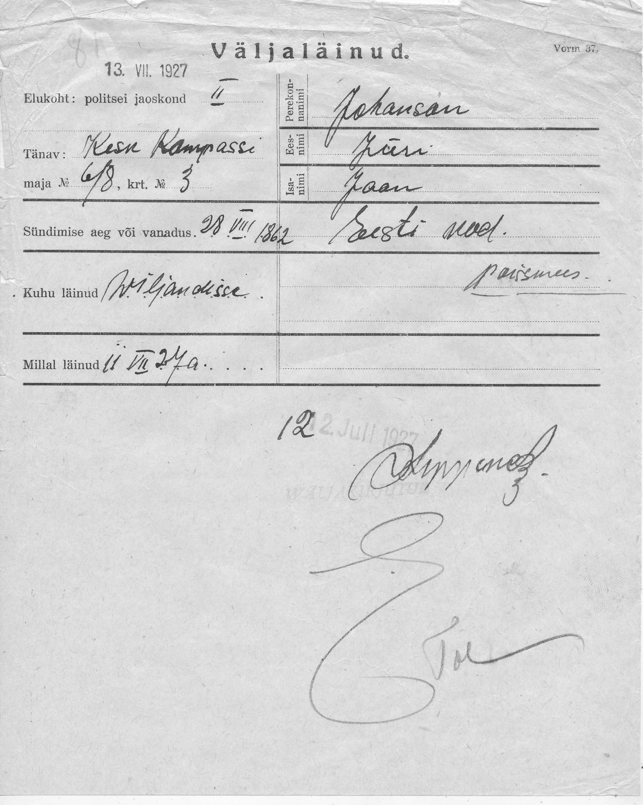 Johanson, Jüri, Jaan