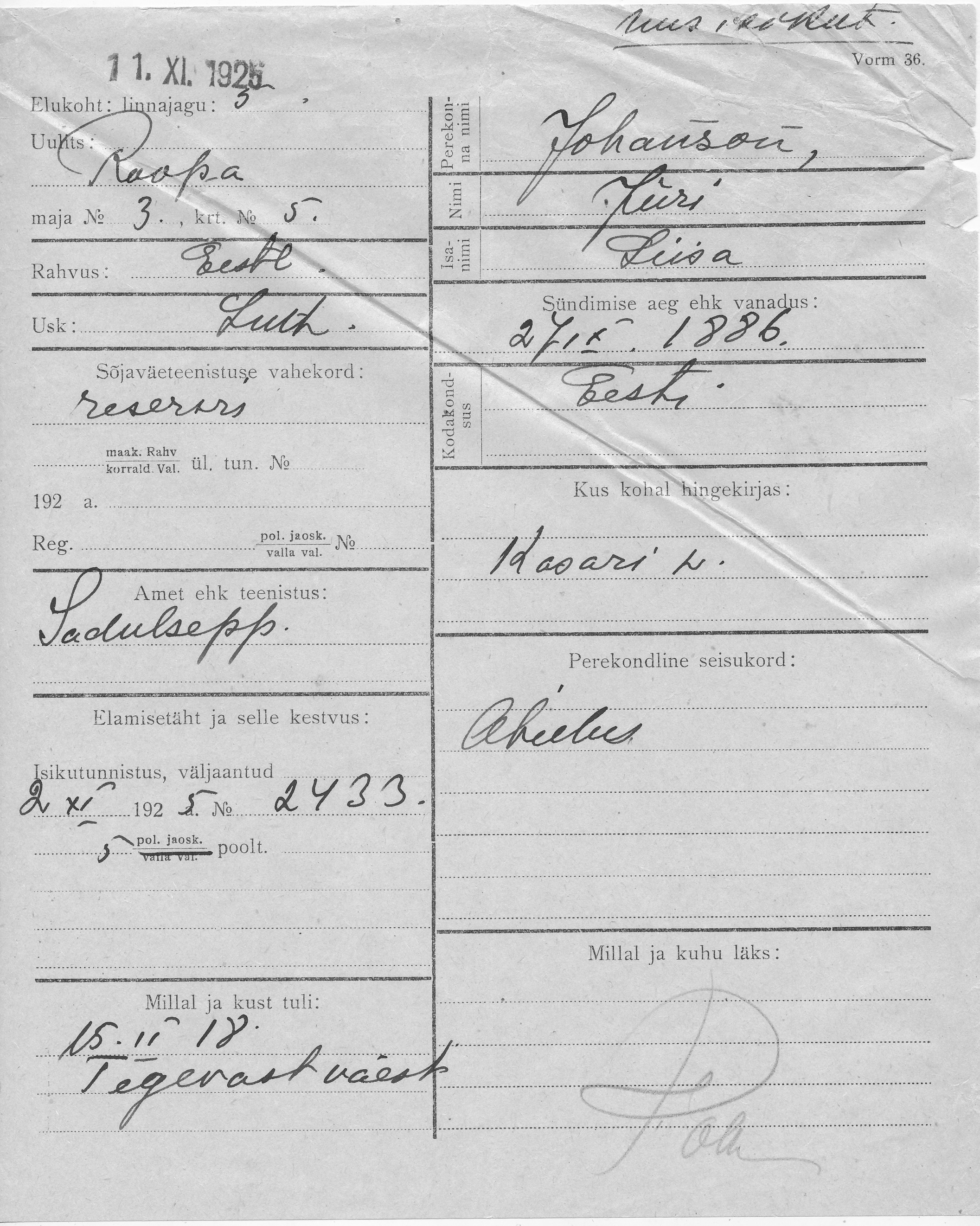 Johanson, Jüri, Liisa