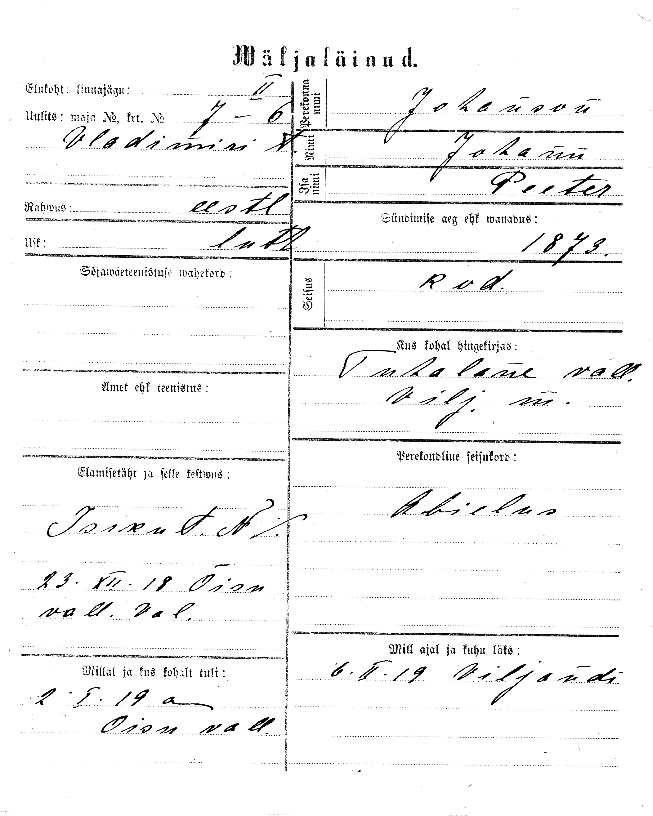 Johanson, Johann, Peeter