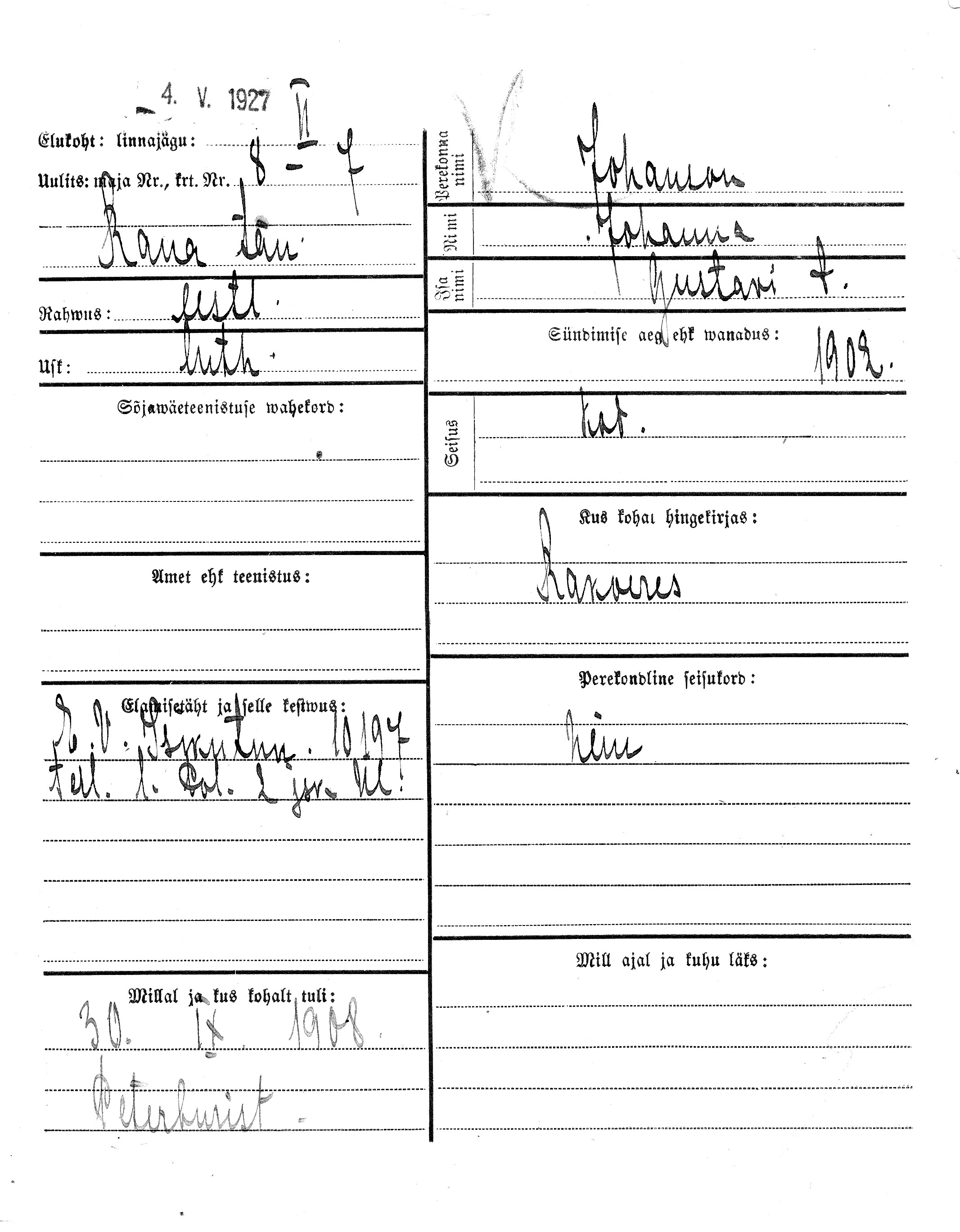 Johanson, Johanna, Gustav