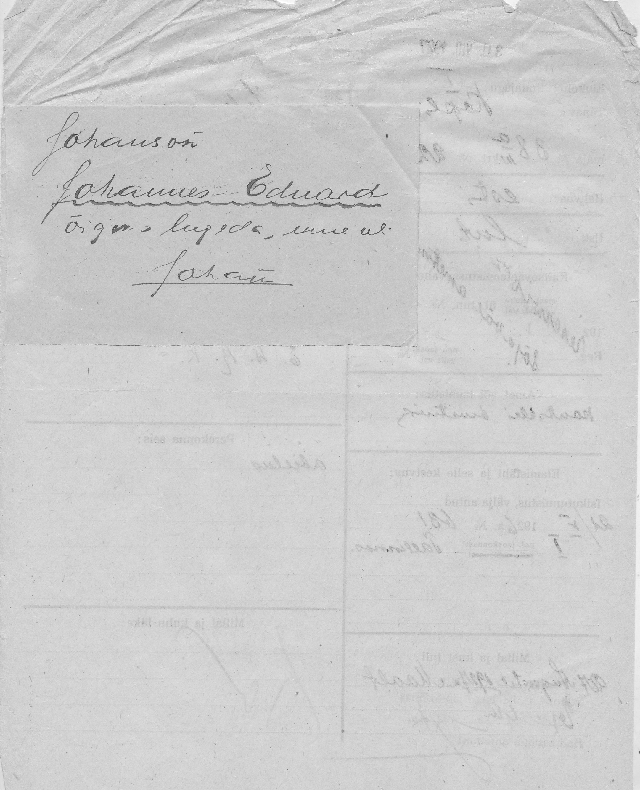 Johanson, Johannes-Eduard, Kristian