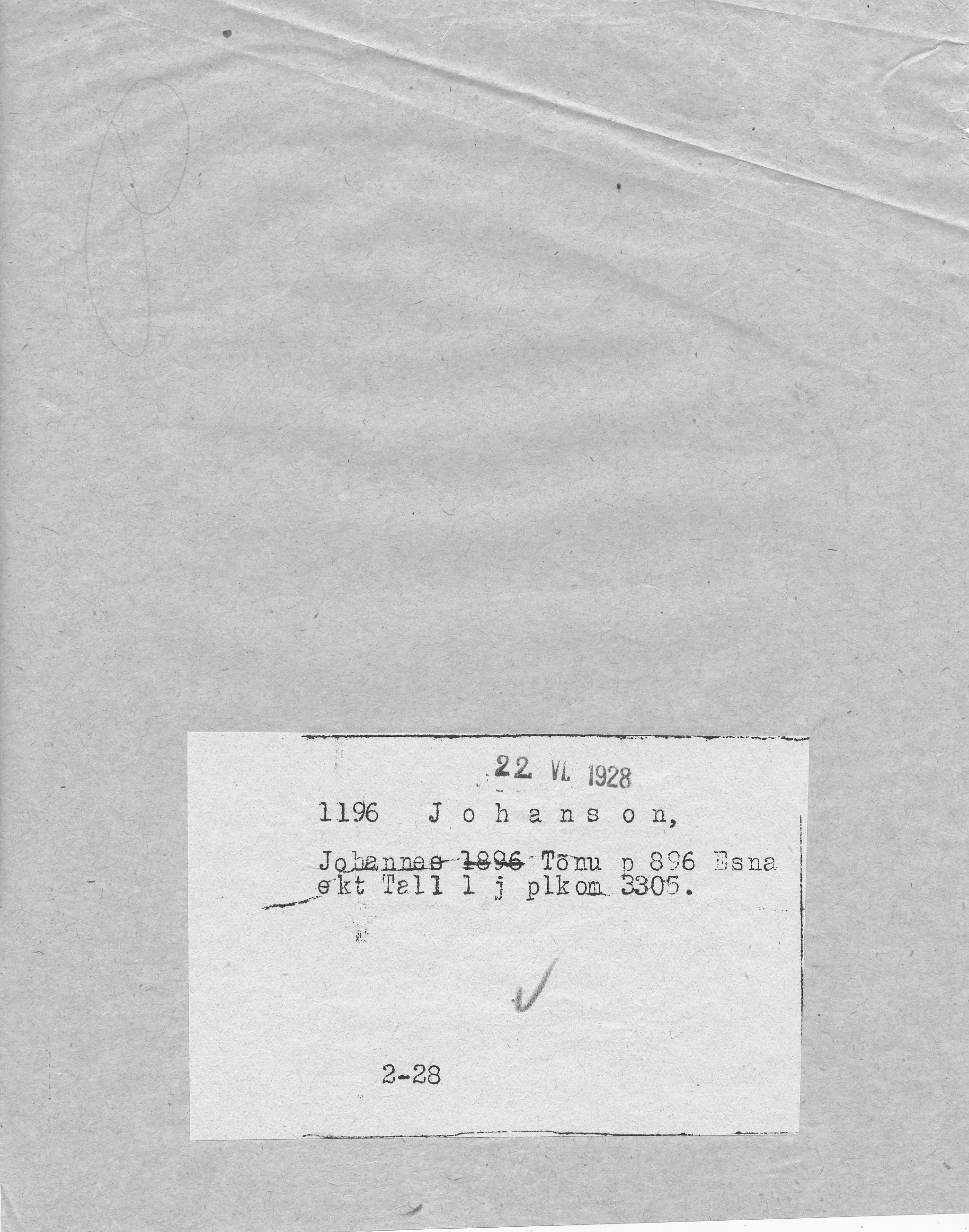 Johanson, Johannes, Tõnu