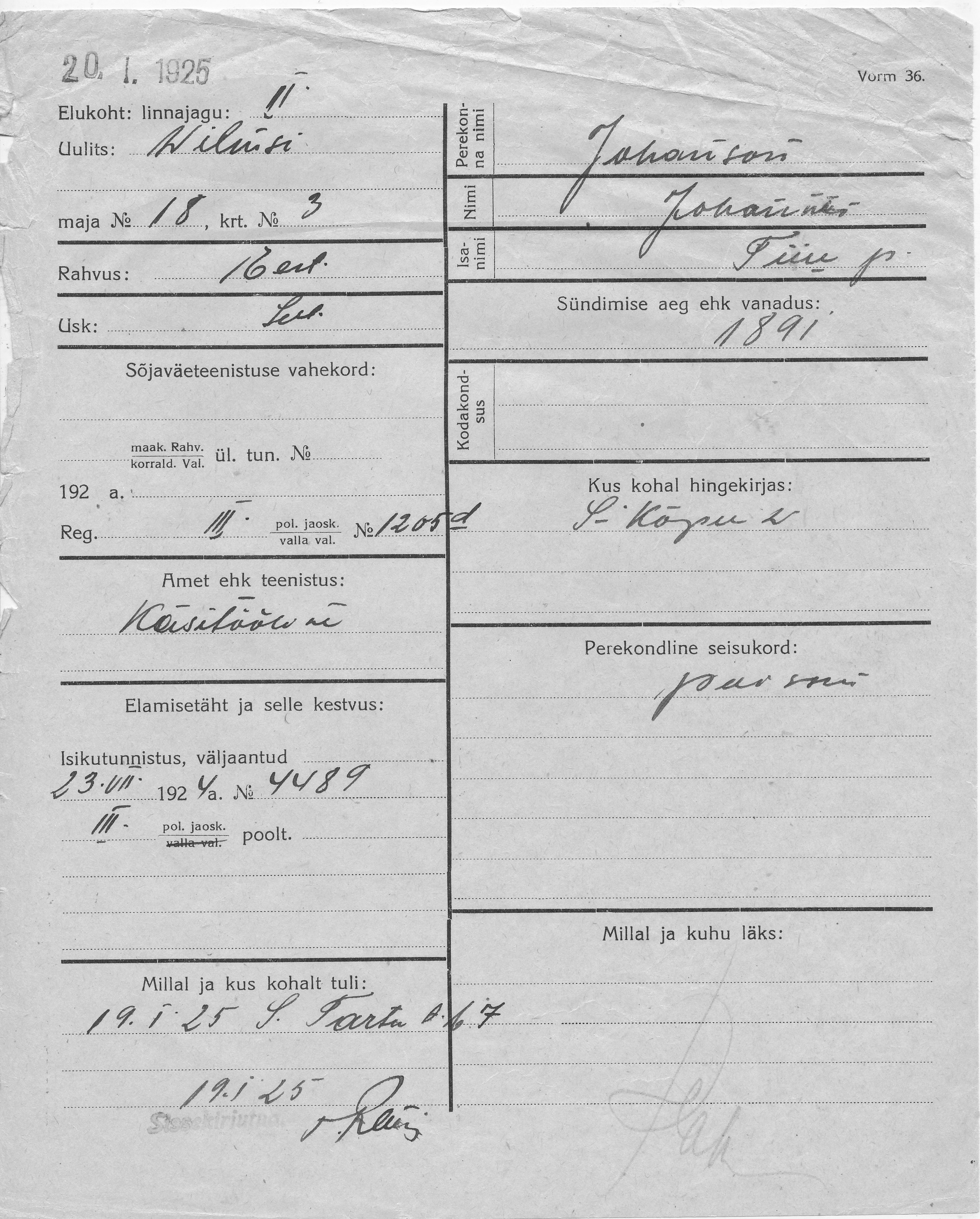 Johanson, Johannes, Tiiu