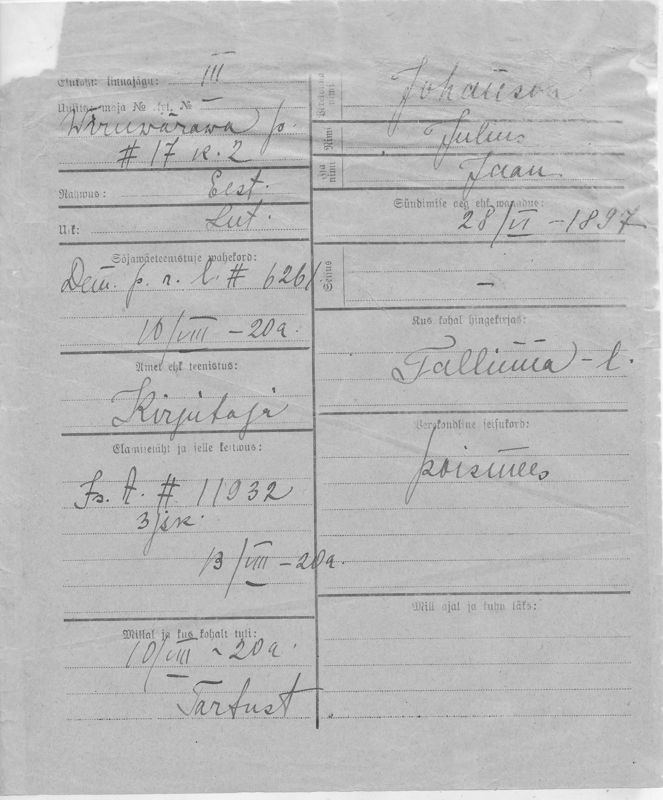 Johanson, Julius, Jaan