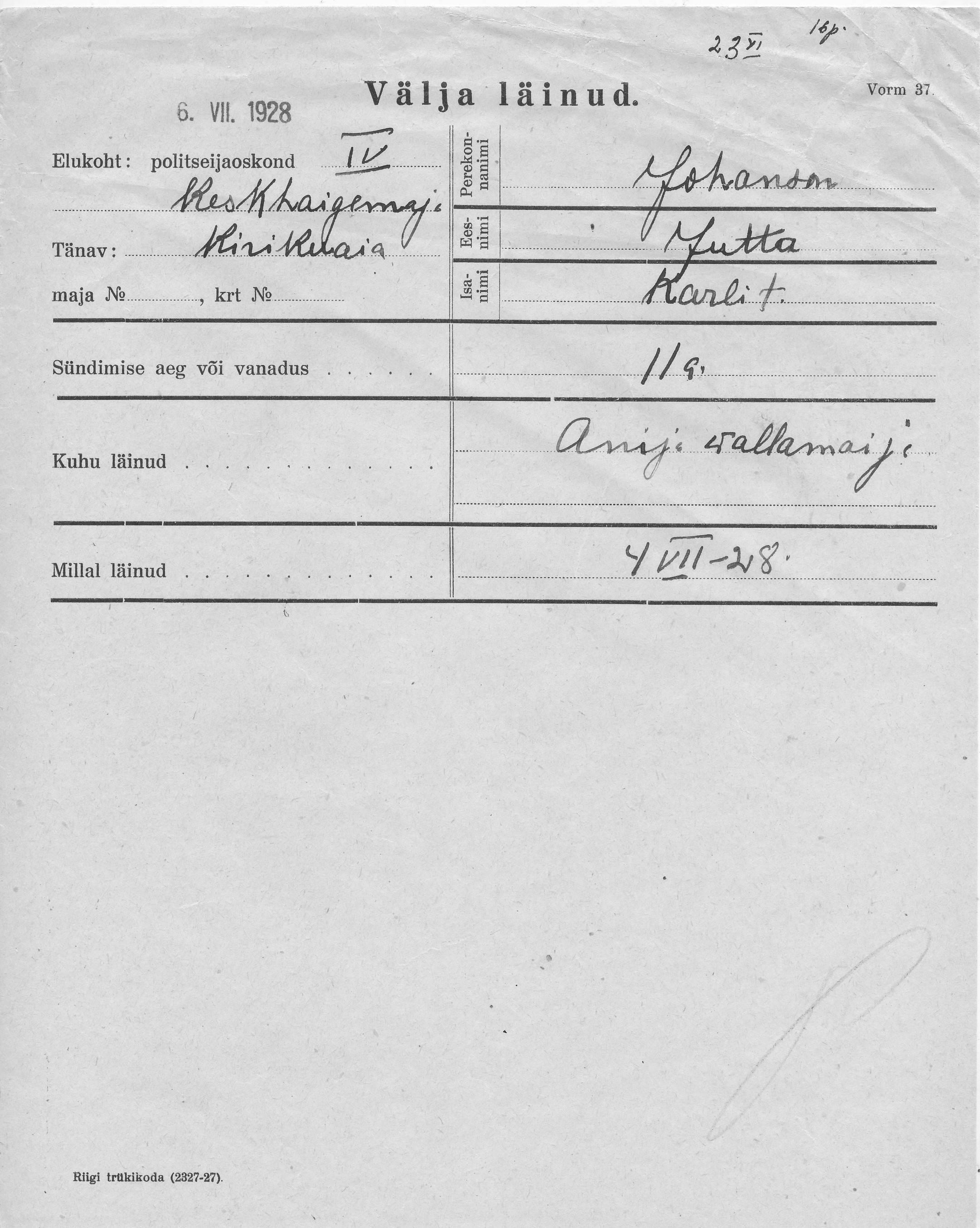 Johanson, Jutta, Karl