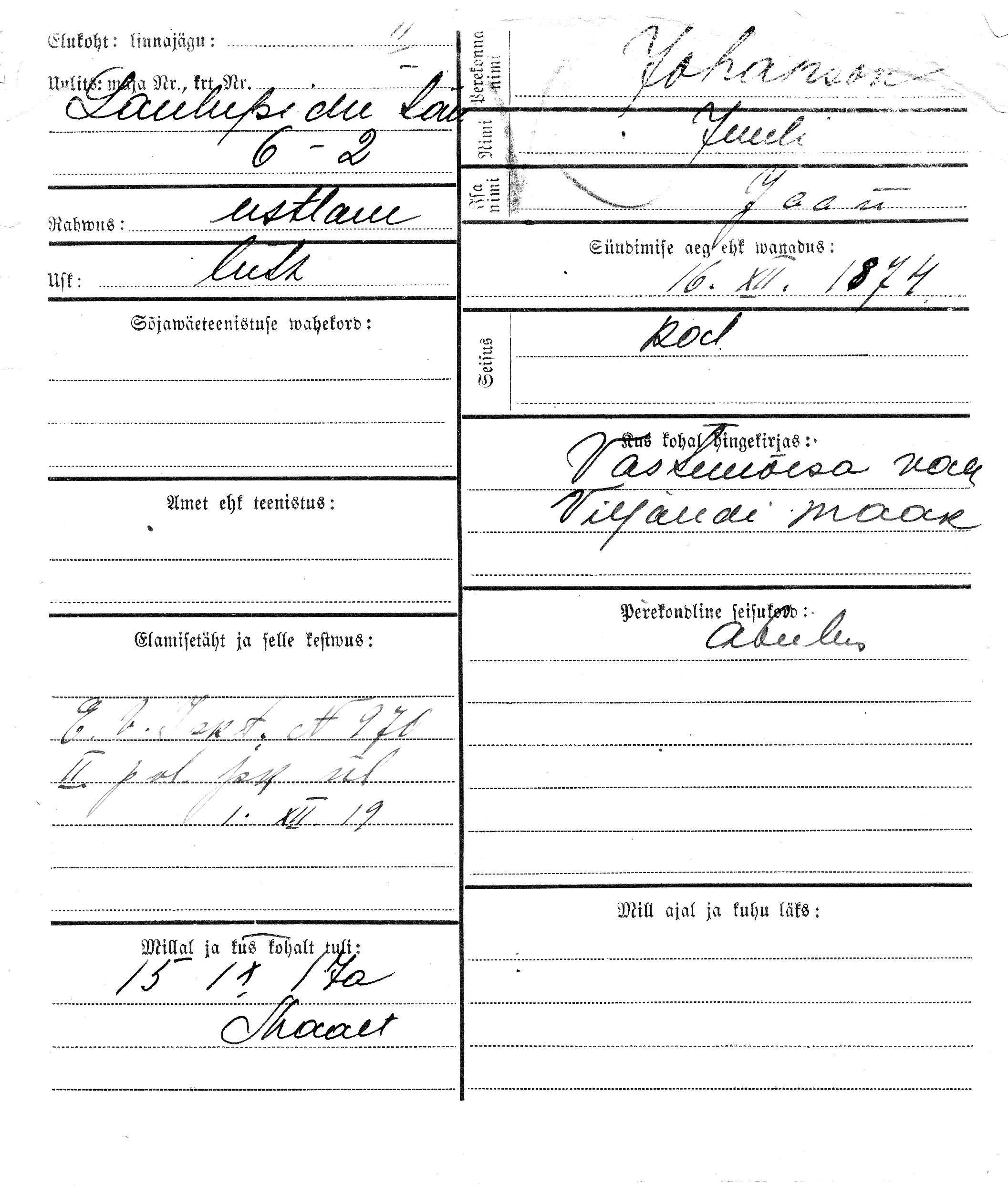 Johanson, Juuli, Jaan