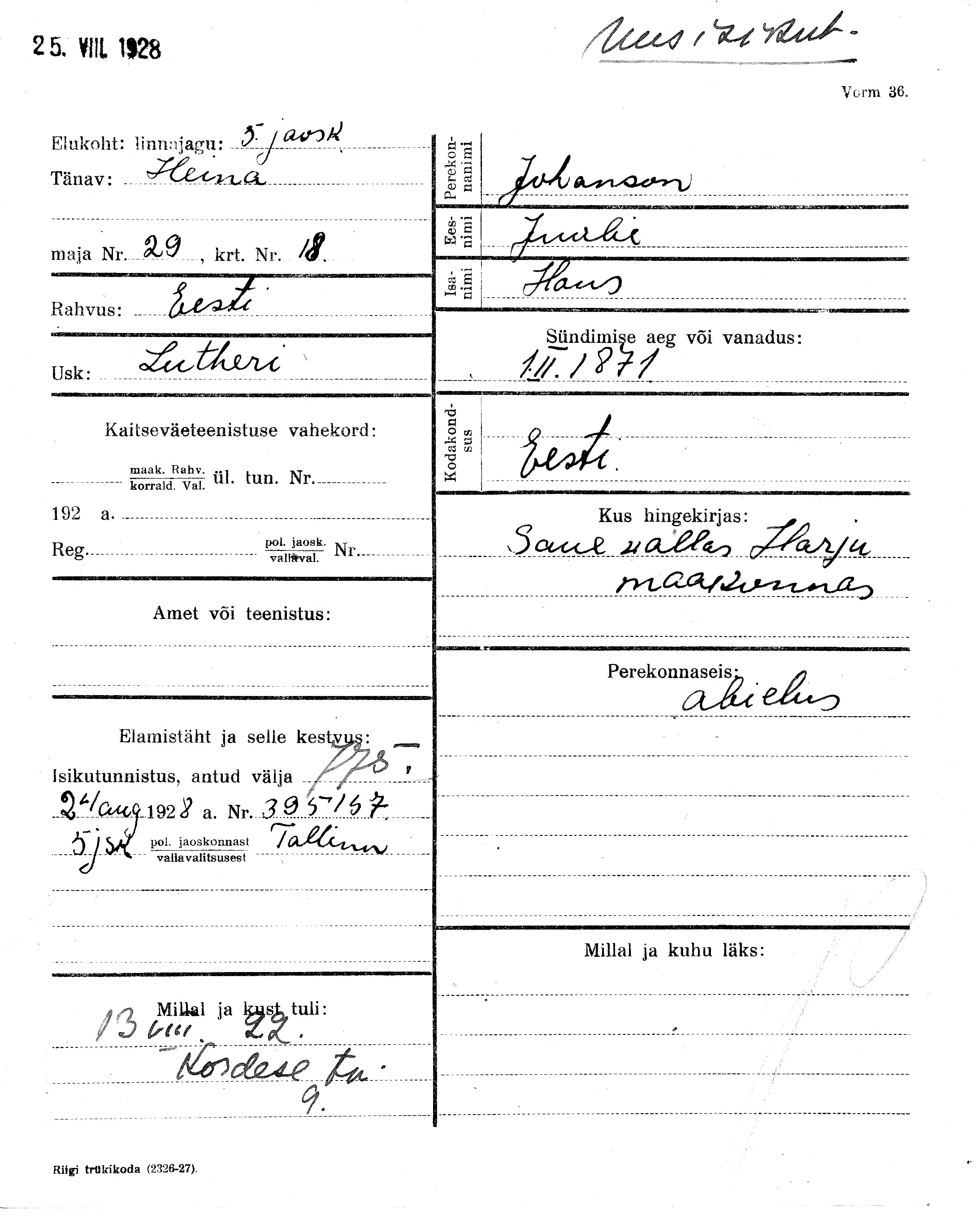 Johanson, Juulie, Hans