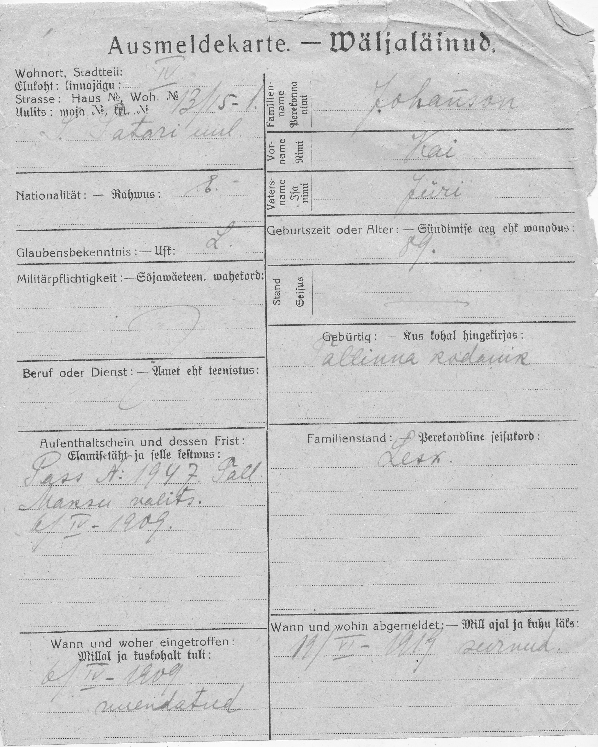 Johanson, Kai, Jüri