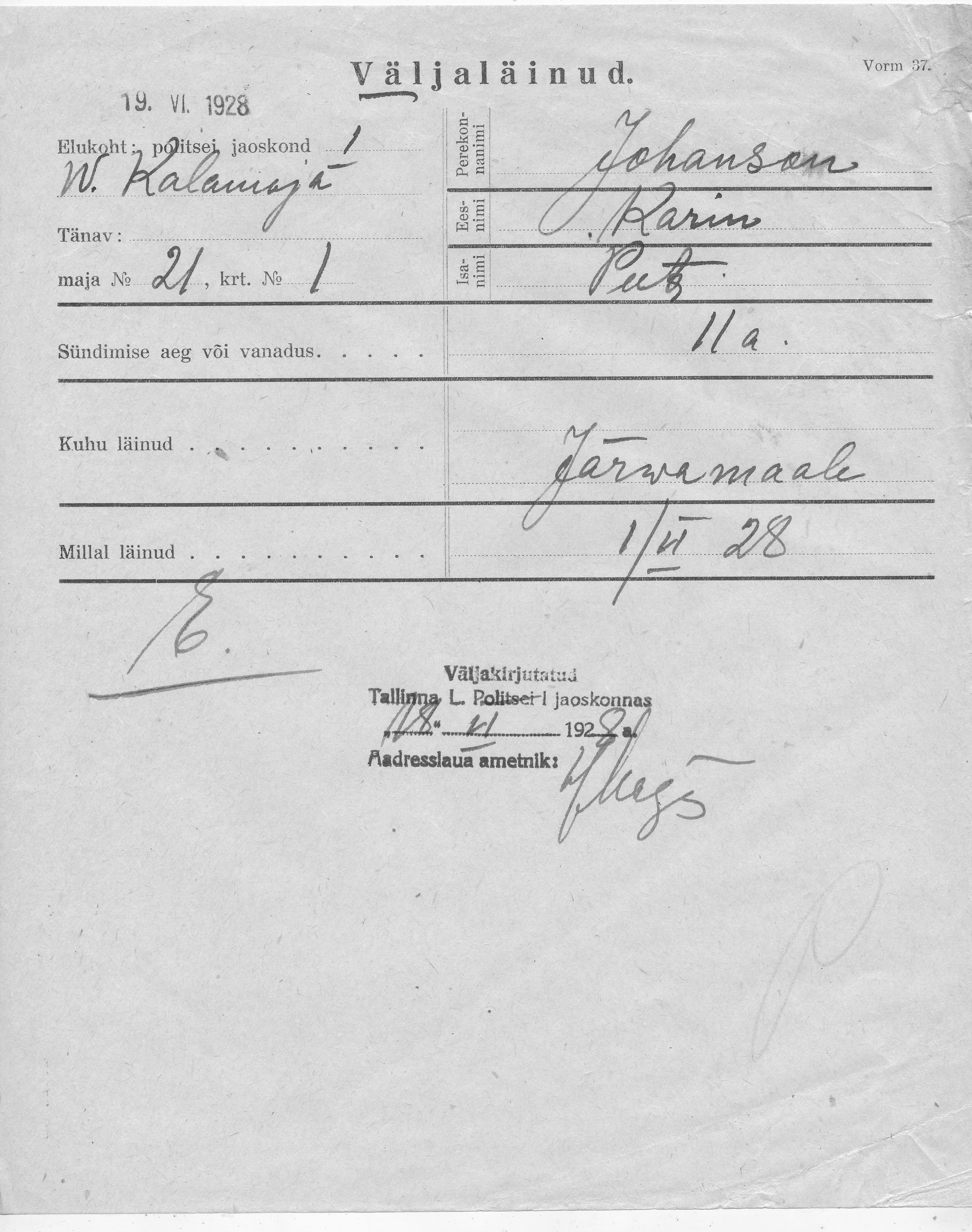 Johanson, Karin, Peet