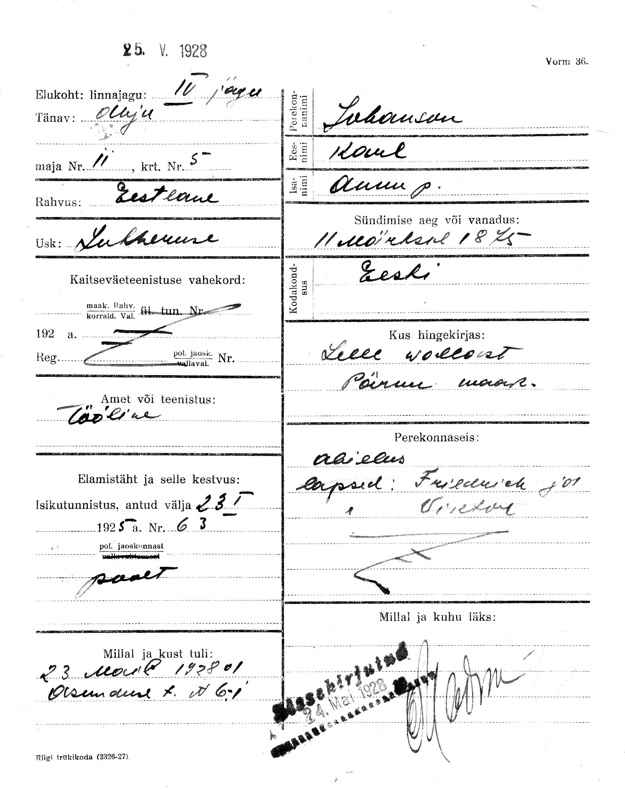 Johanson, Karl, Anna