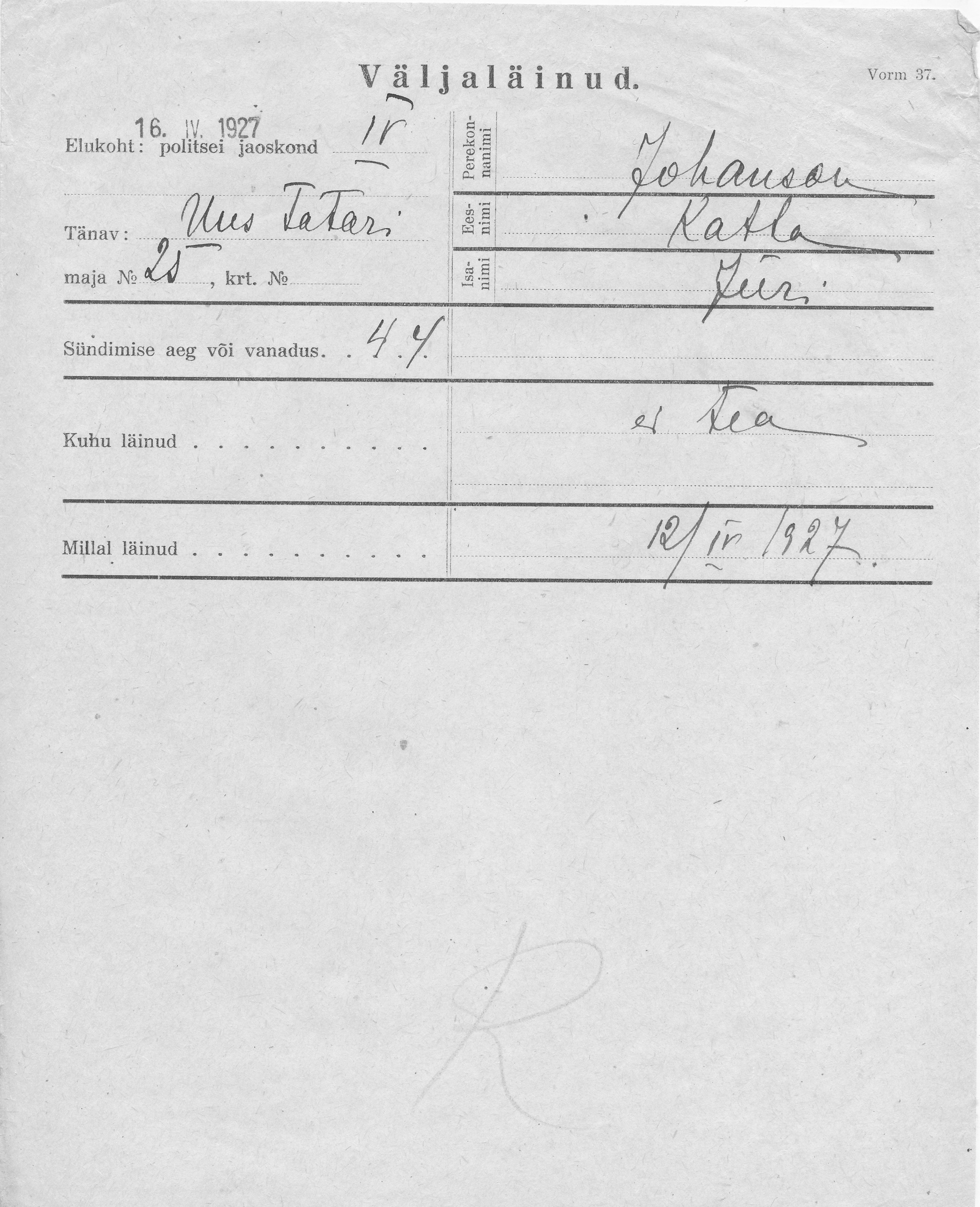 Johanson, Katta, Jüri