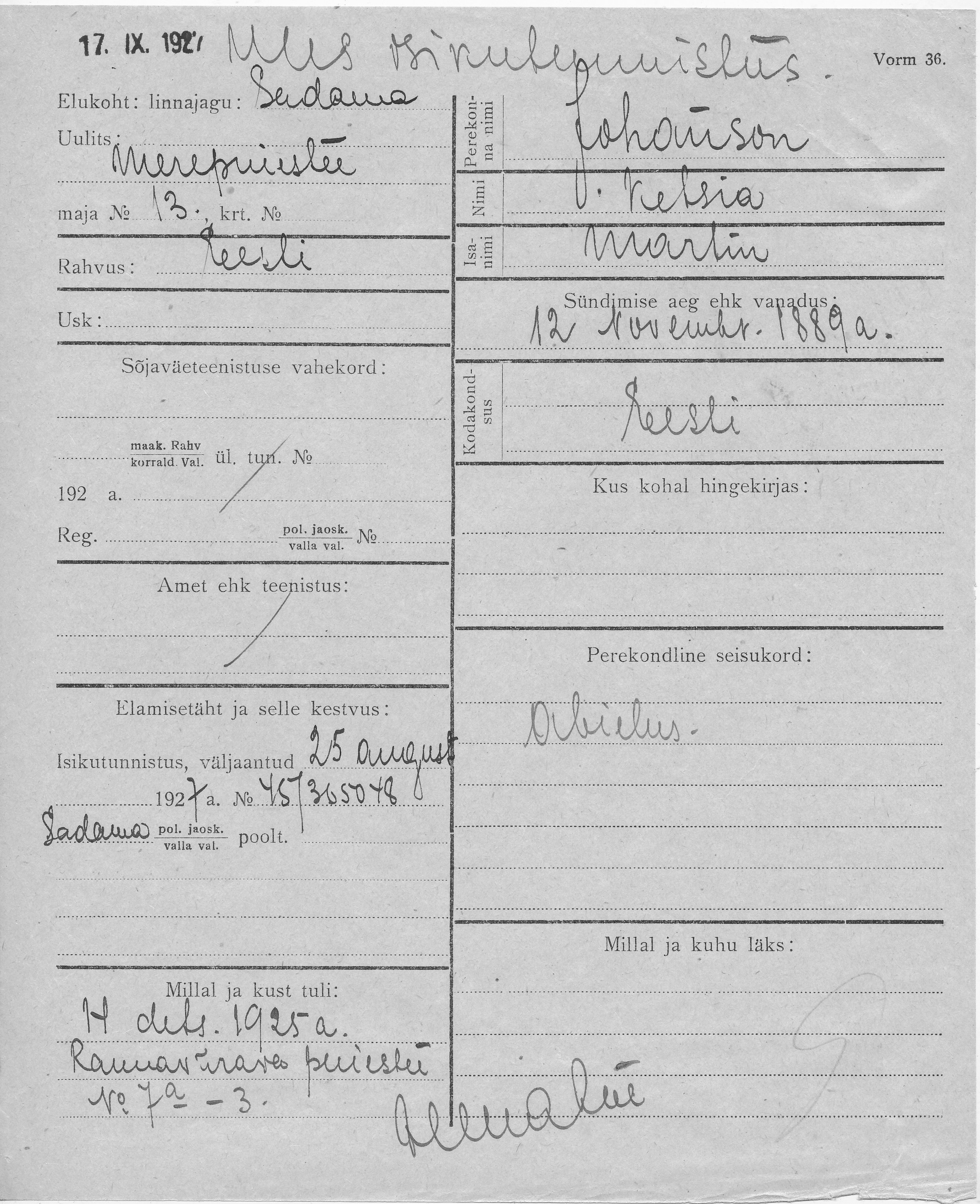 Johanson, Ketsia, Martin