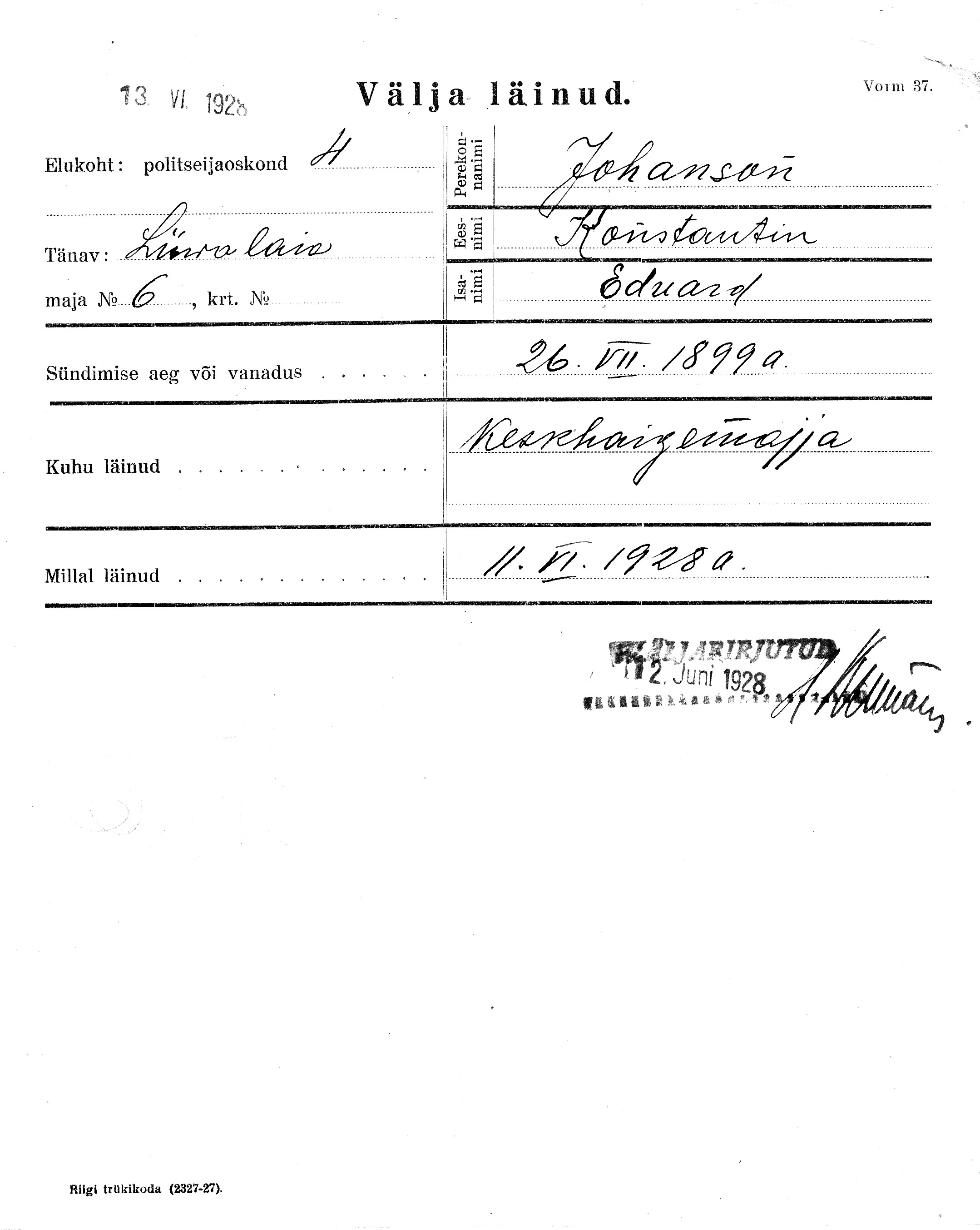 Johanson, Konstantin, Eduard