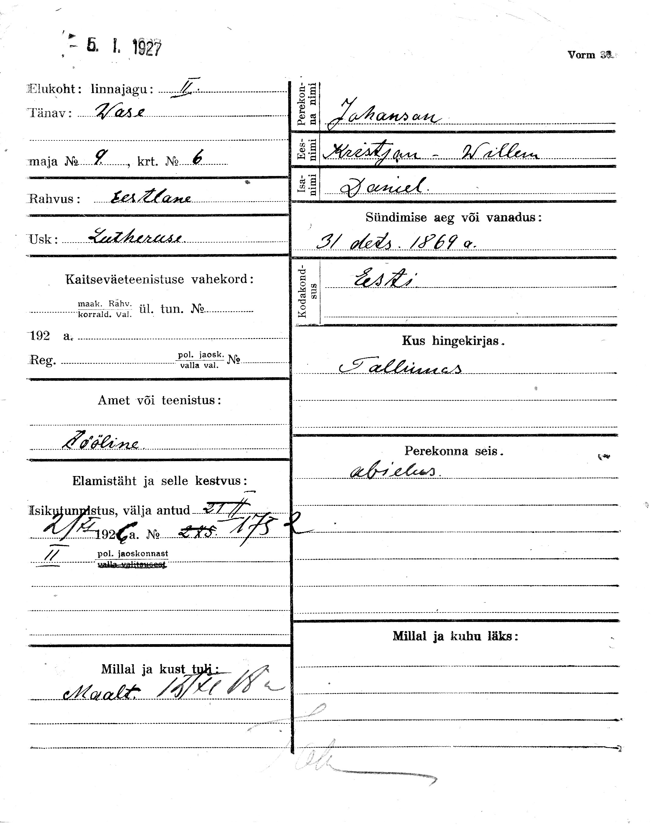 Johanson, Kristjan-Willem, Daniel