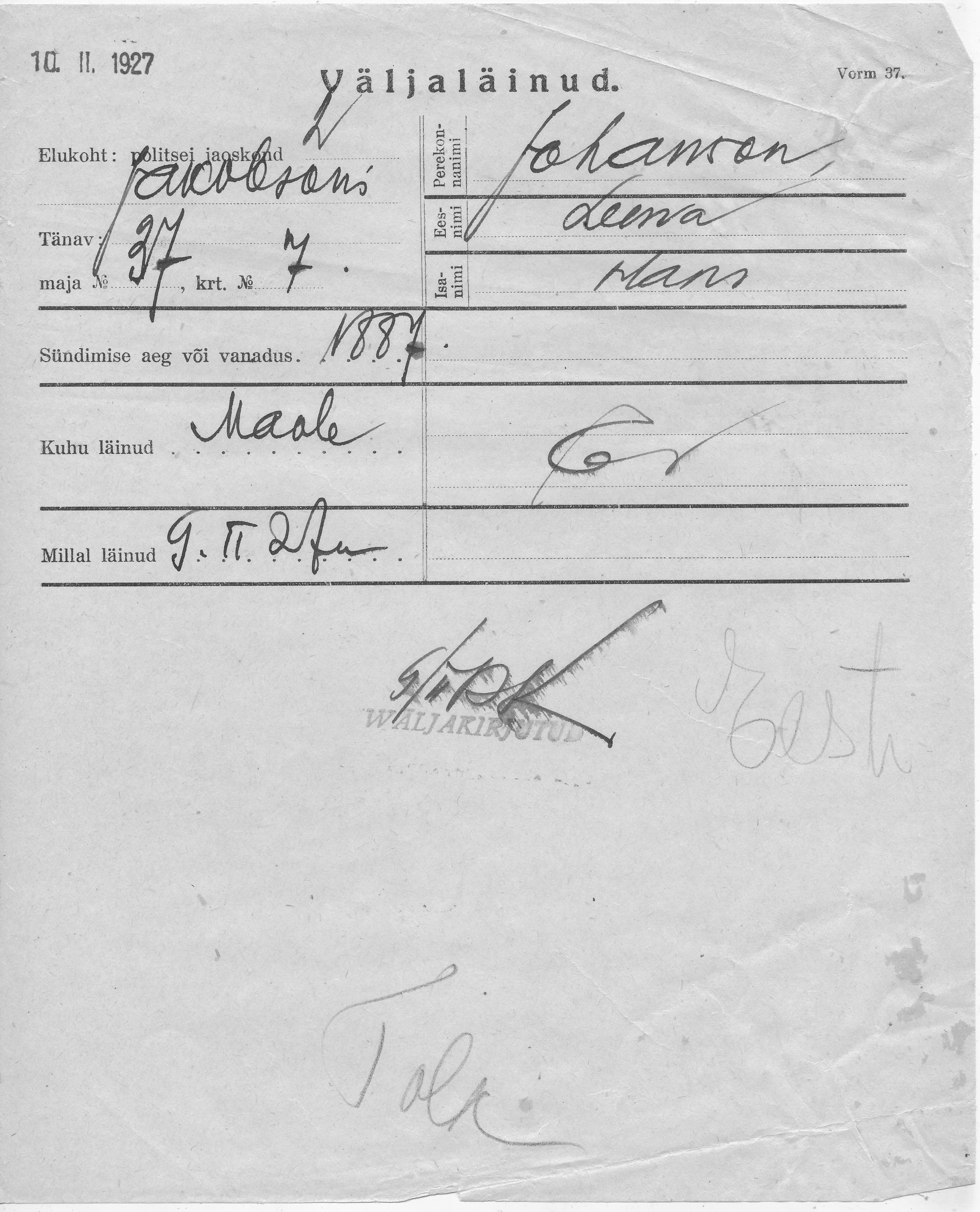 Johanson, Leena, Hans