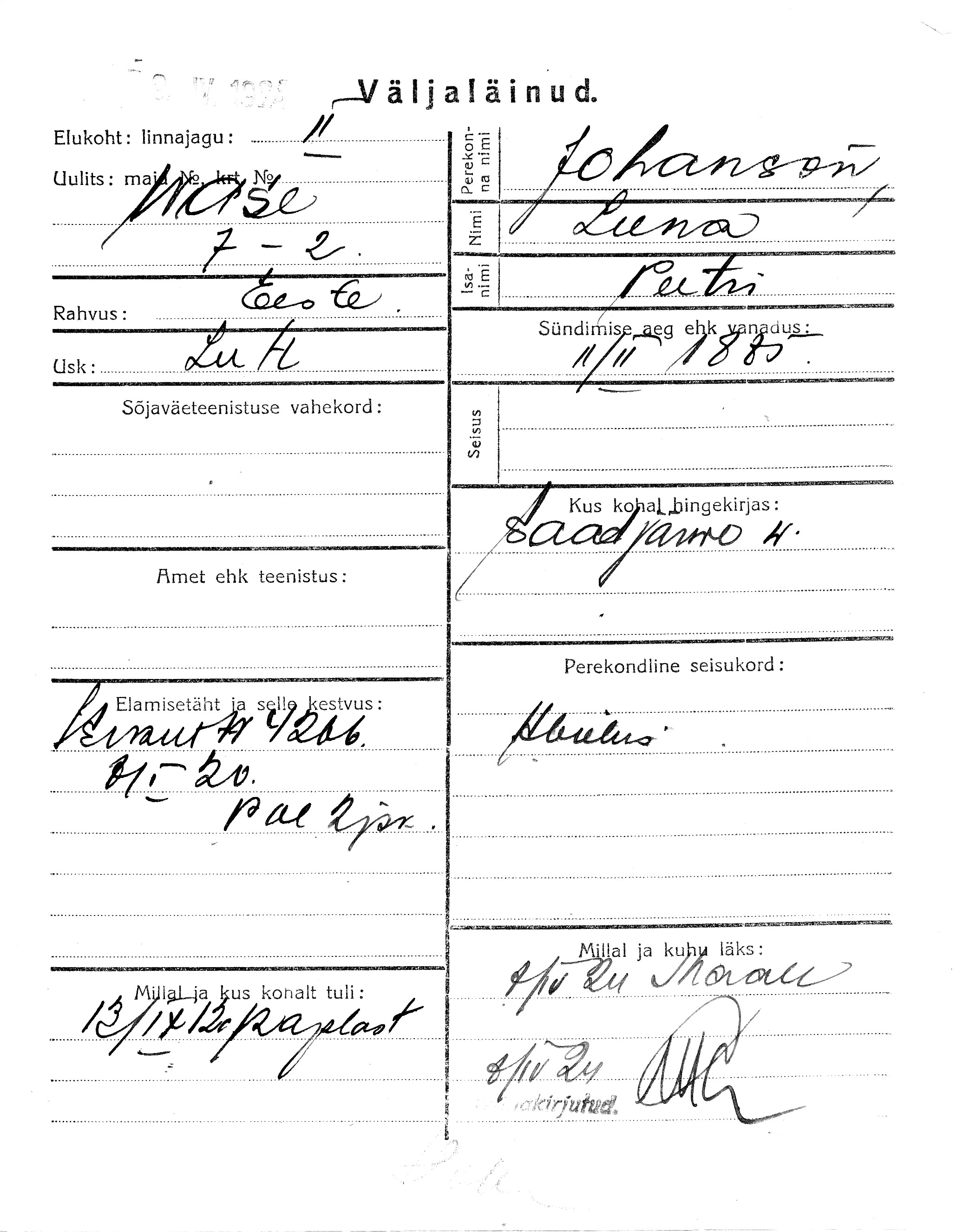 Johanson, Leena, Peeter