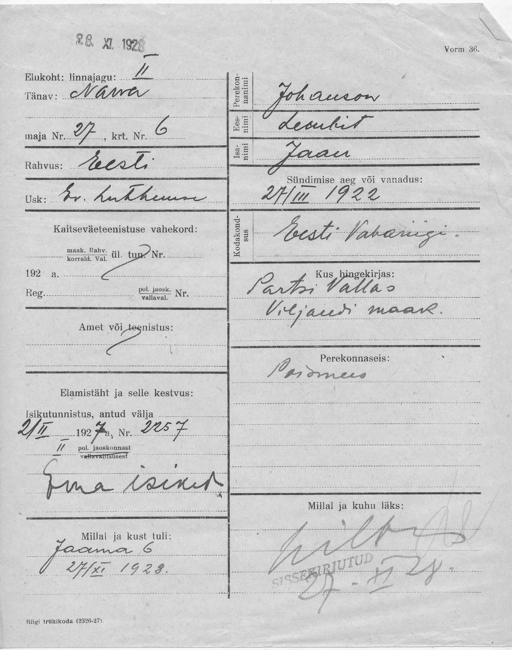 Johanson, Lembit, Jaan