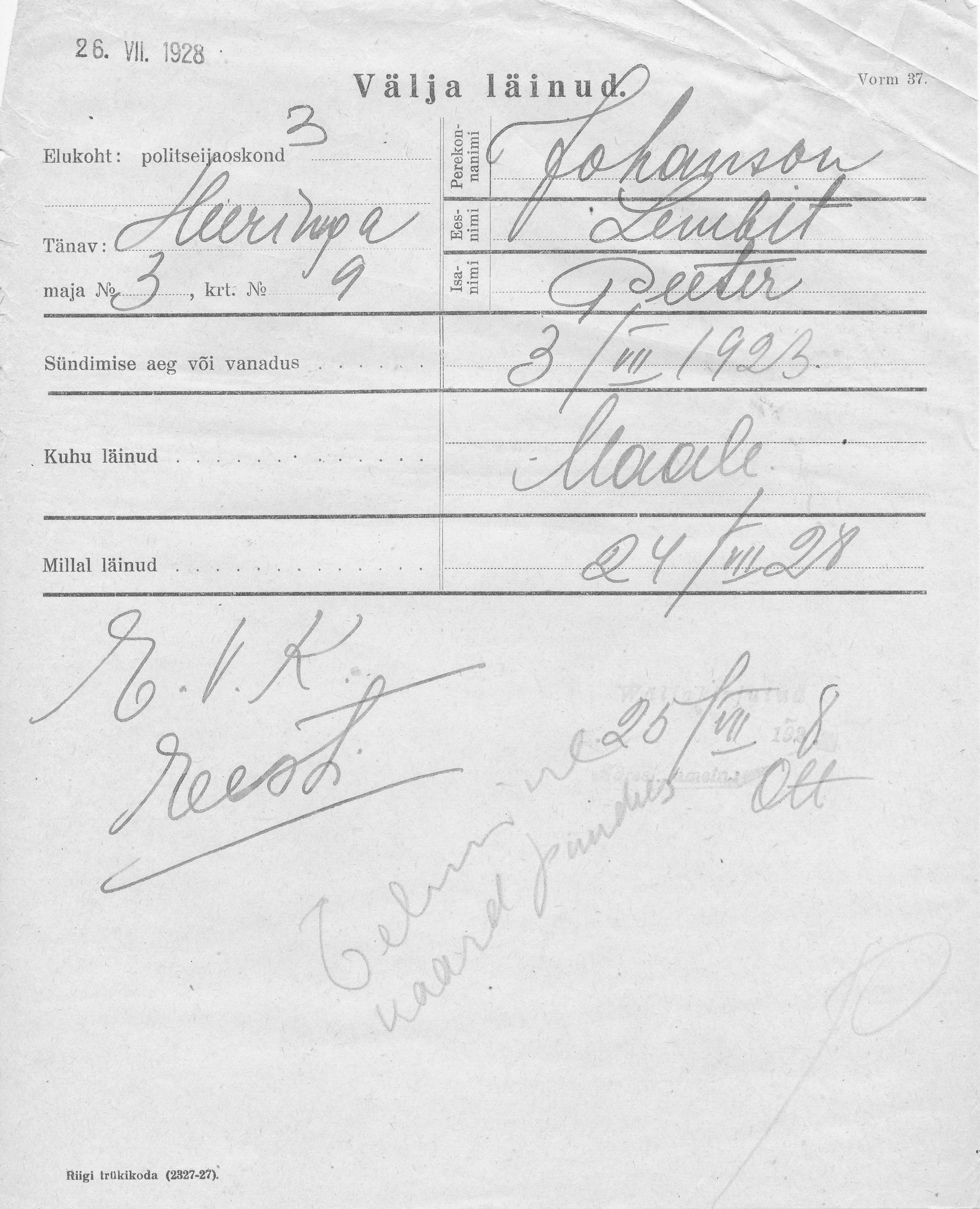 Johanson, Lembit, Peeter