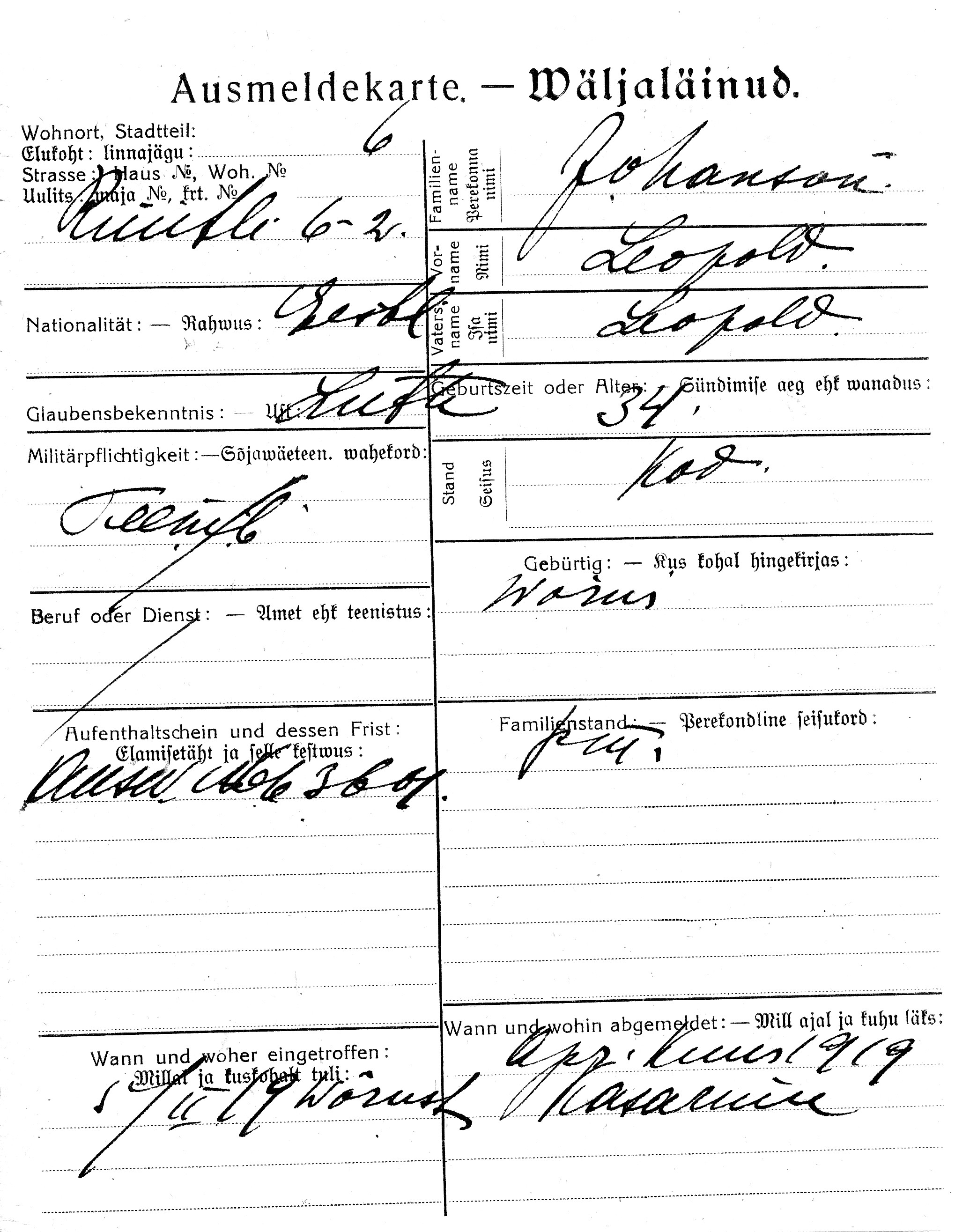 Johanson, Leopold, Leopold