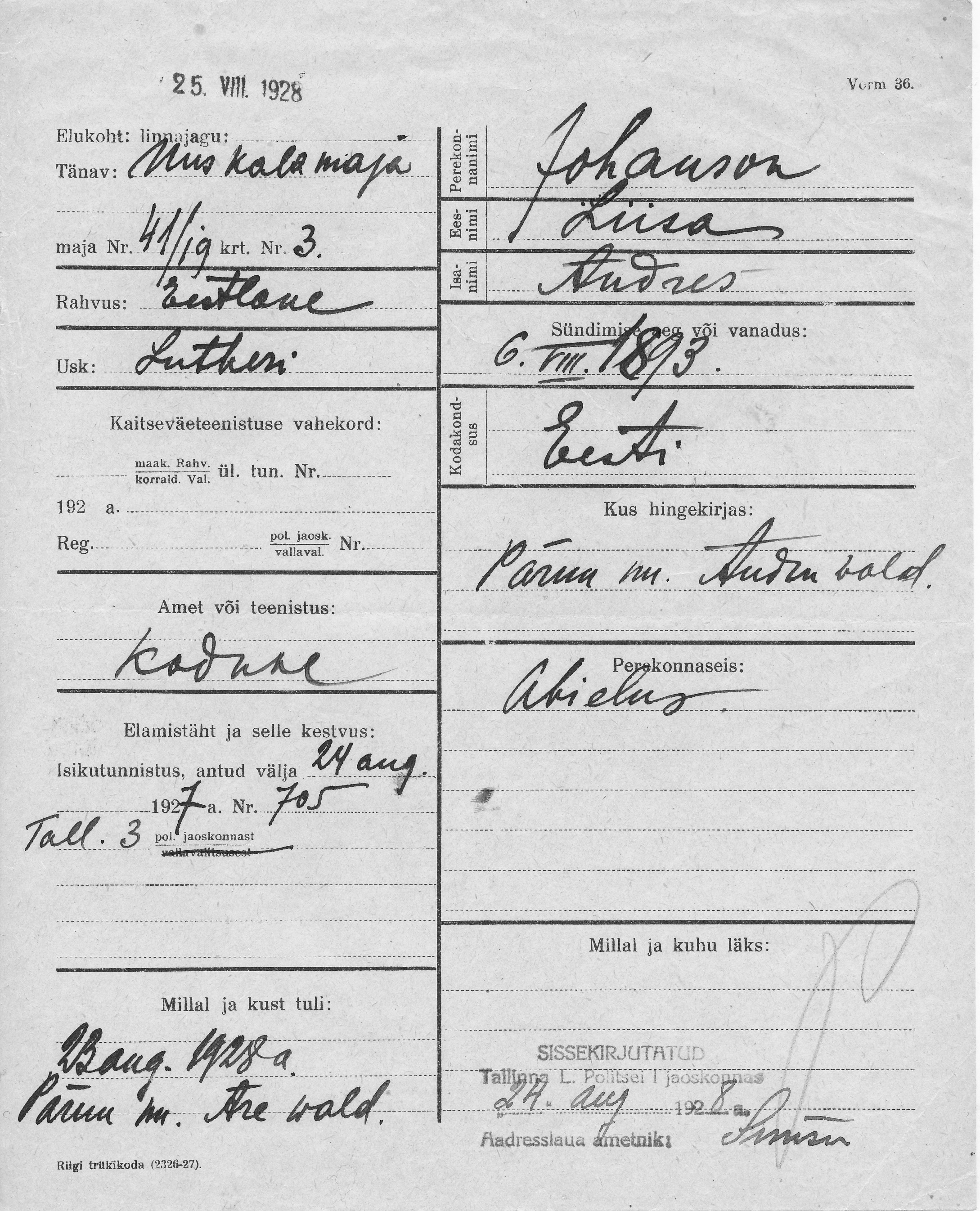 Johanson, Liisa, Andres