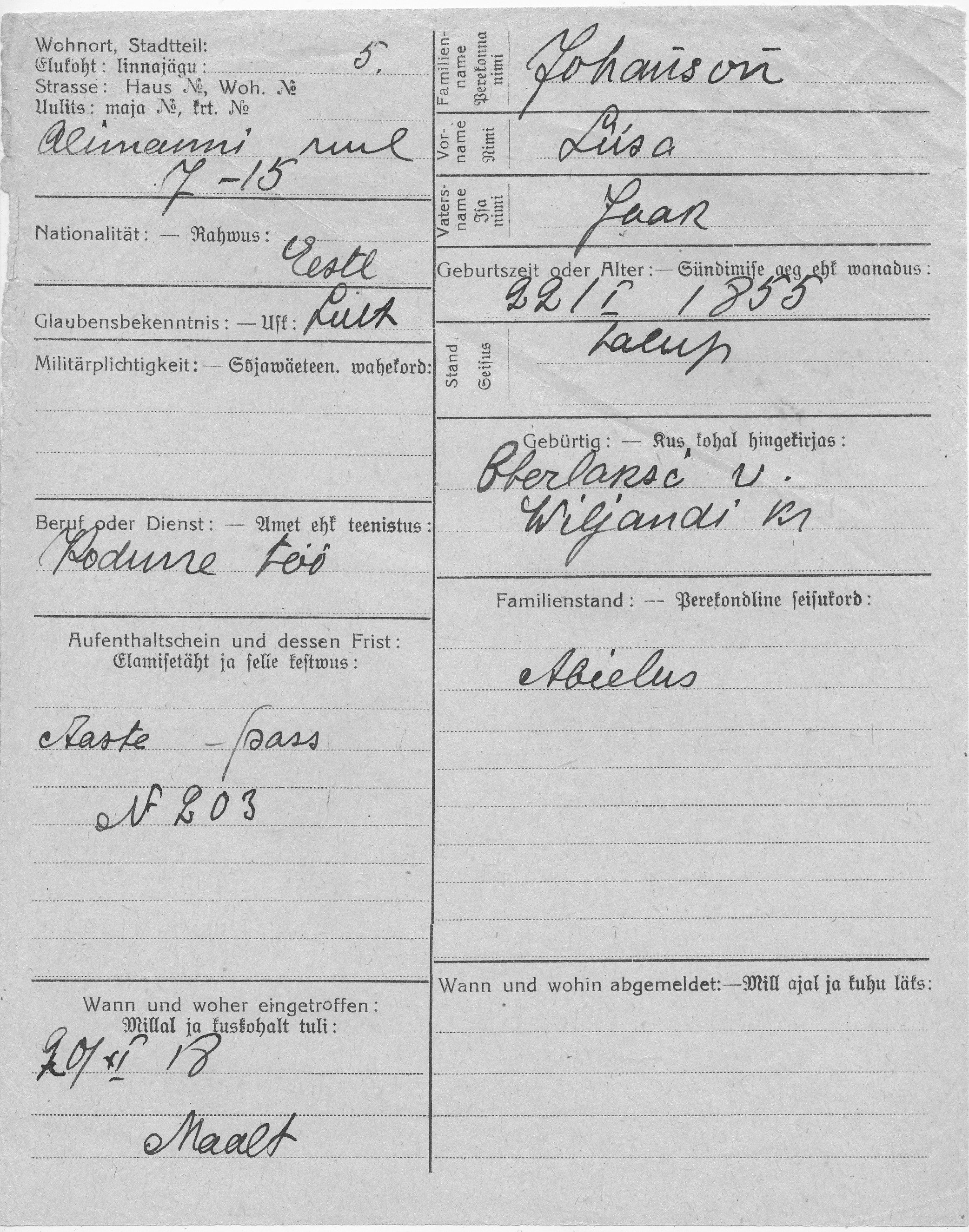 Johanson, Liisa, Jaak