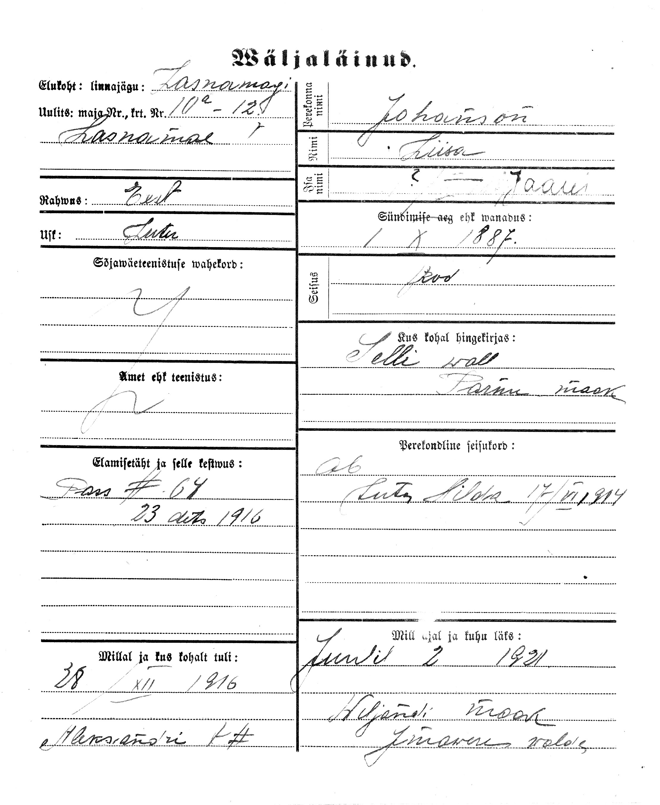 Johanson, Liisa, Jaan