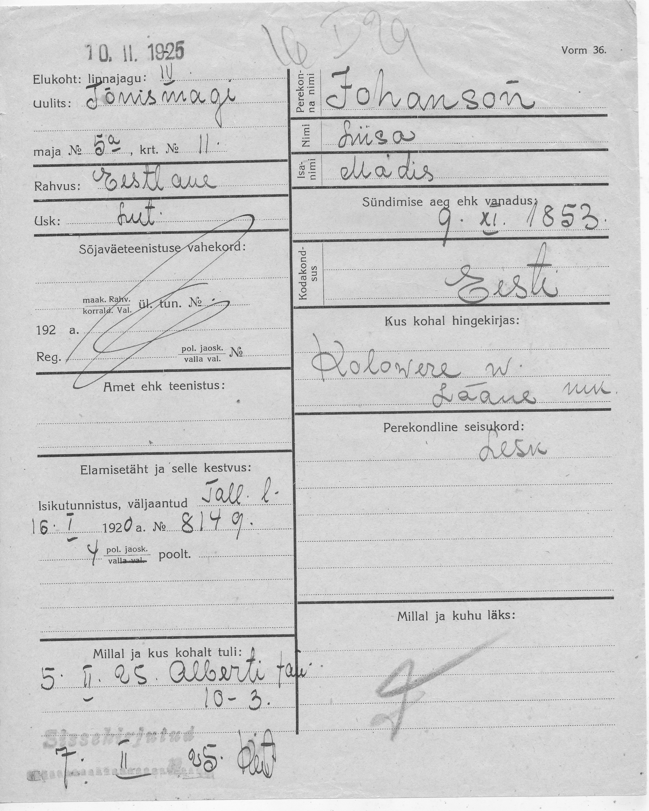 Johanson, Liisa, Madis