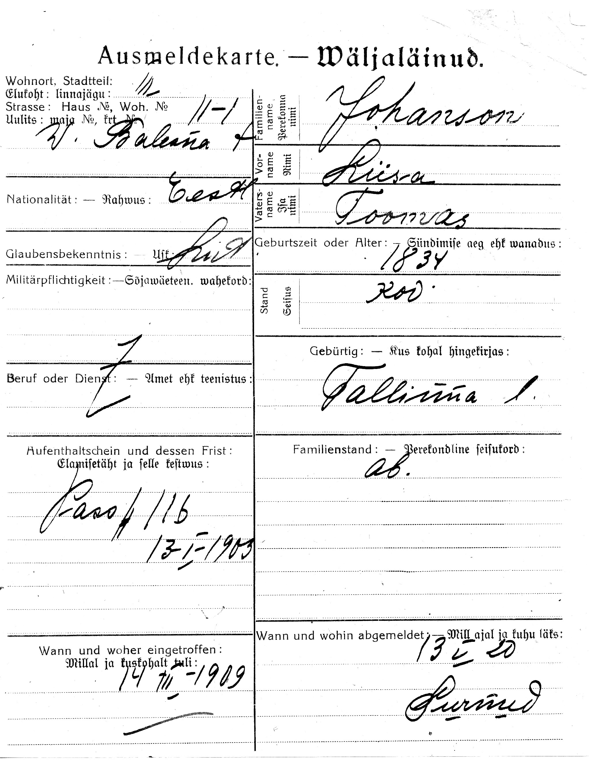 Johanson, Liisa, Toomas