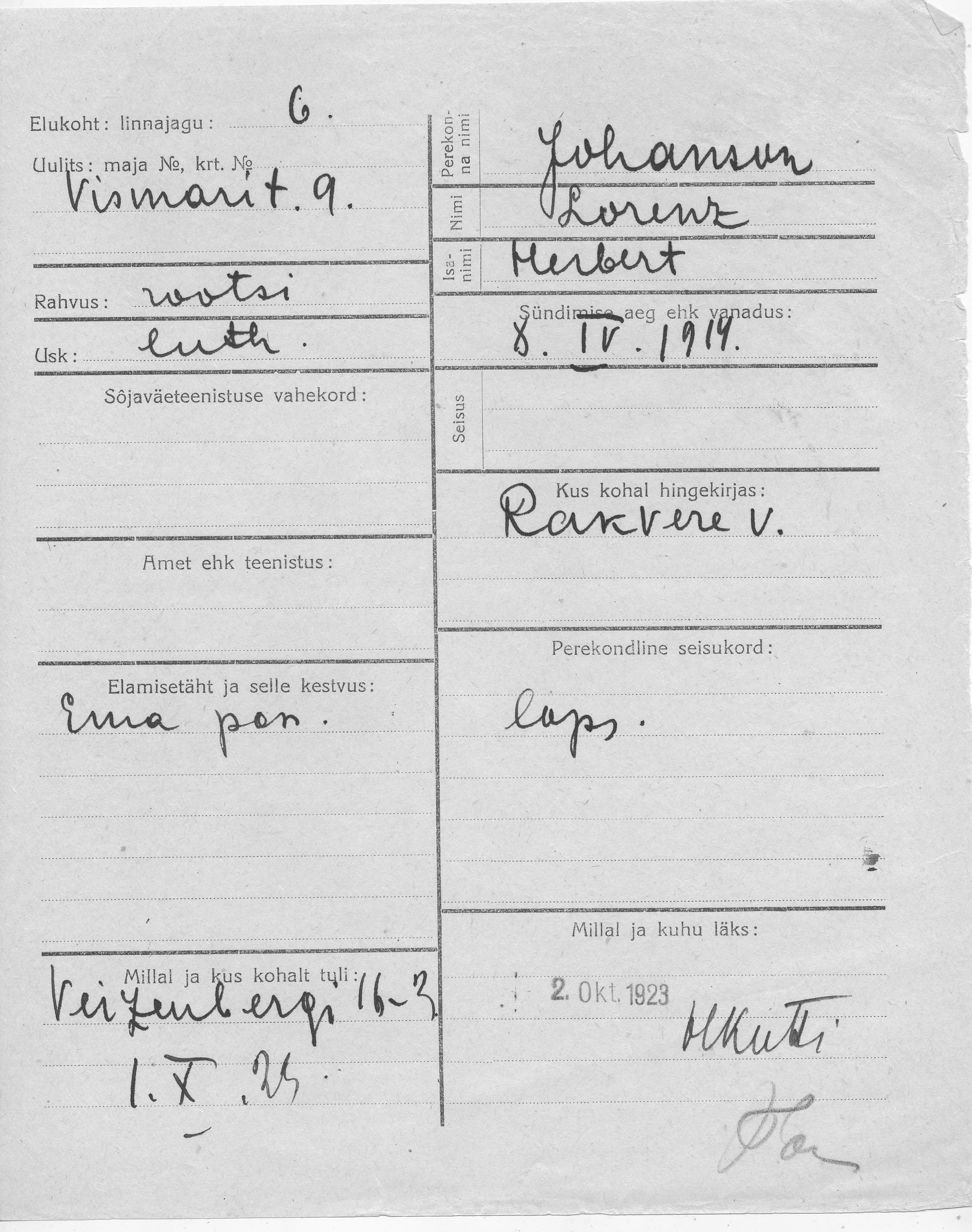 Johanson, Lorenz, Herbert