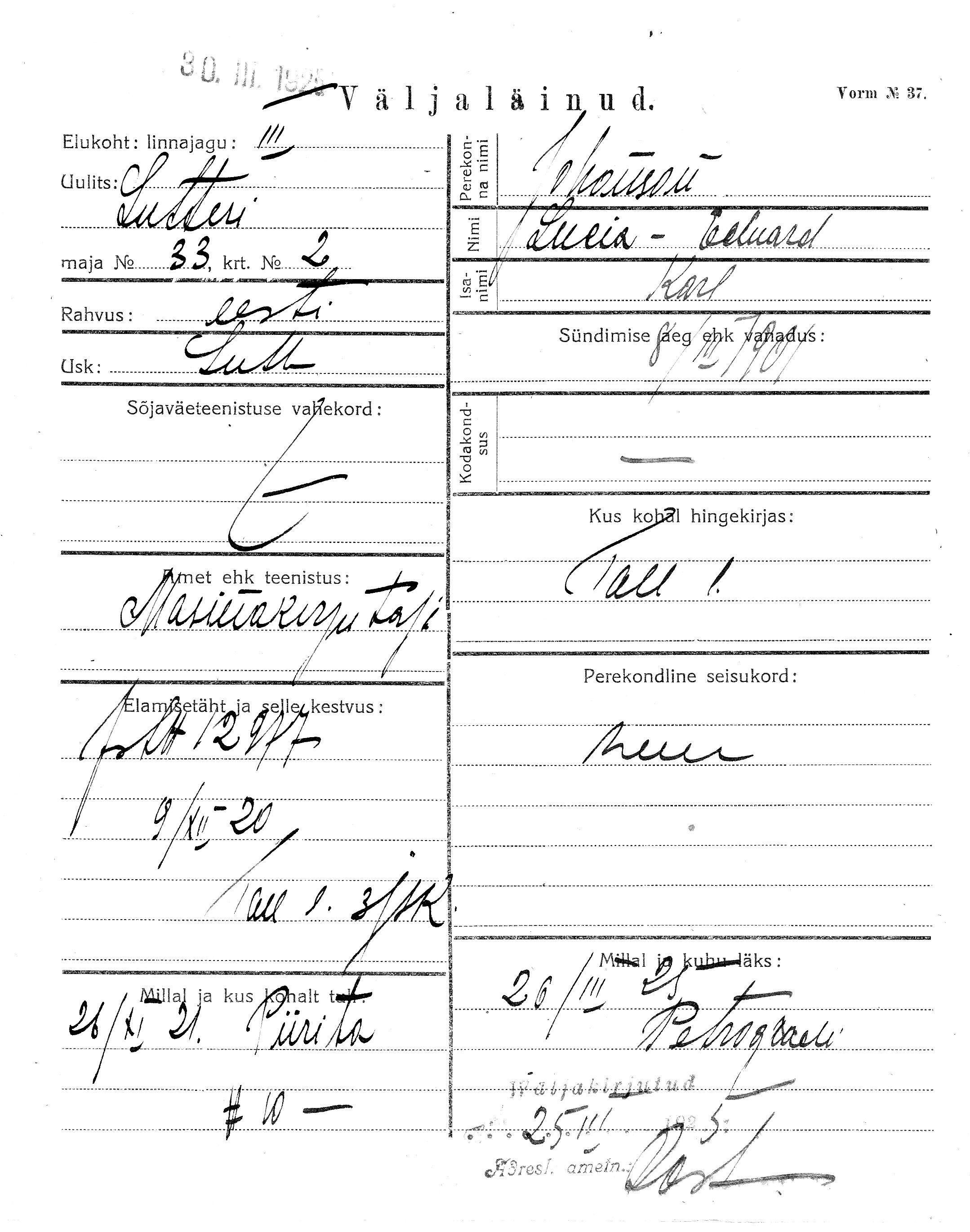 Johanson, Lucia-Eduard, Karl