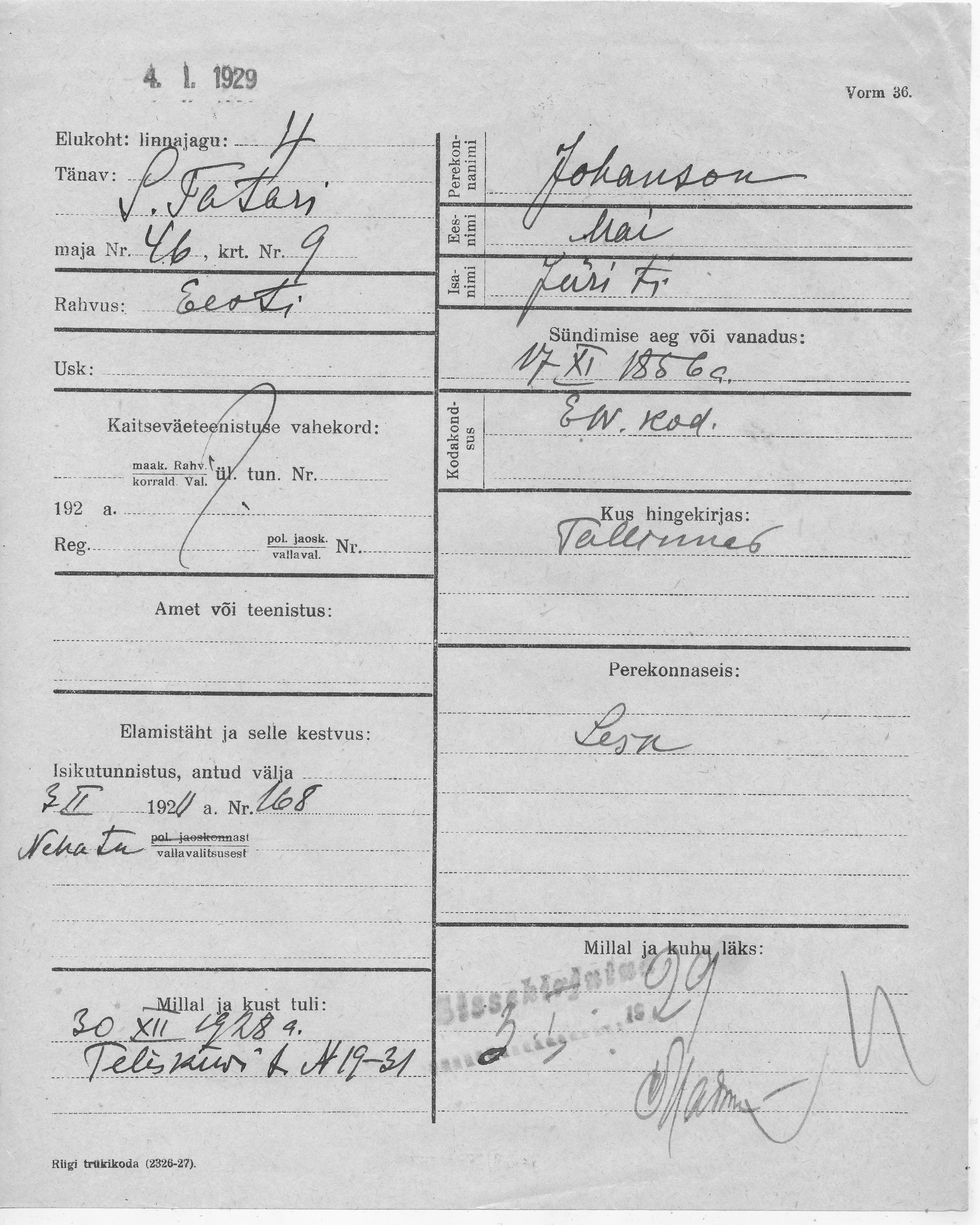 Johanson, Mai, Jüri