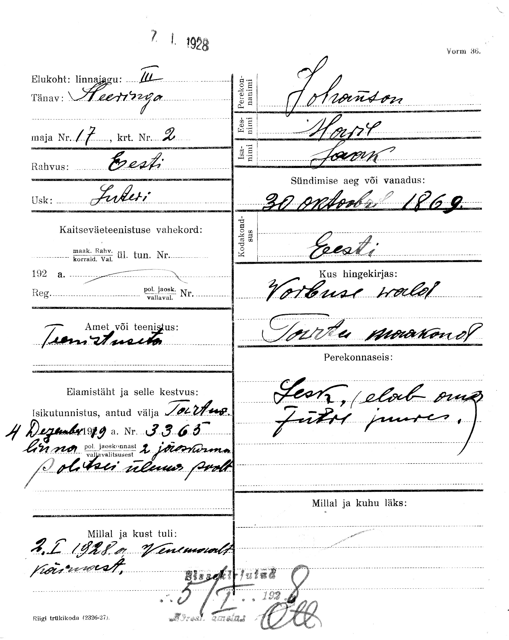 Johanson, Marie, Jaak