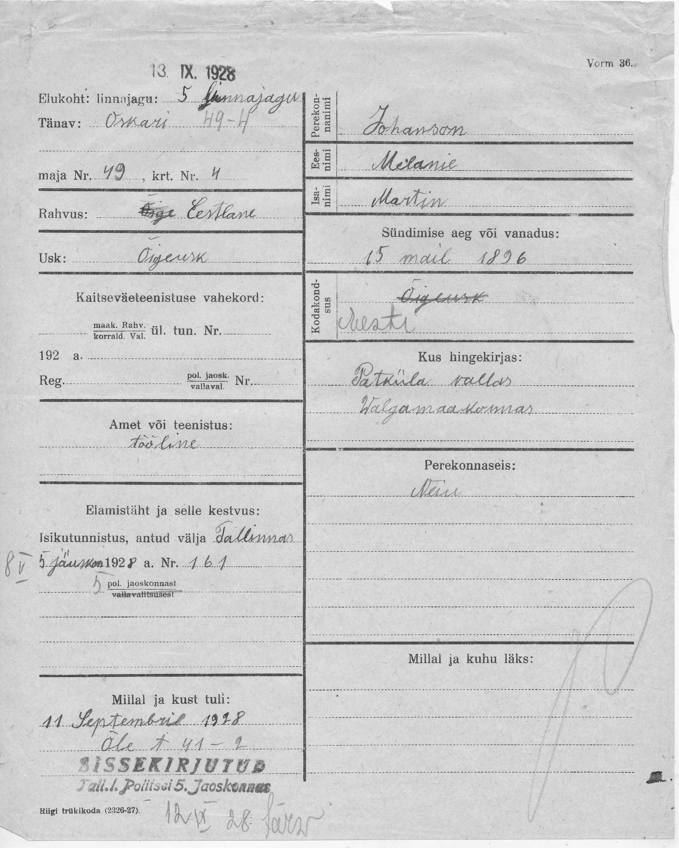 Johanson, Melanie, Martin